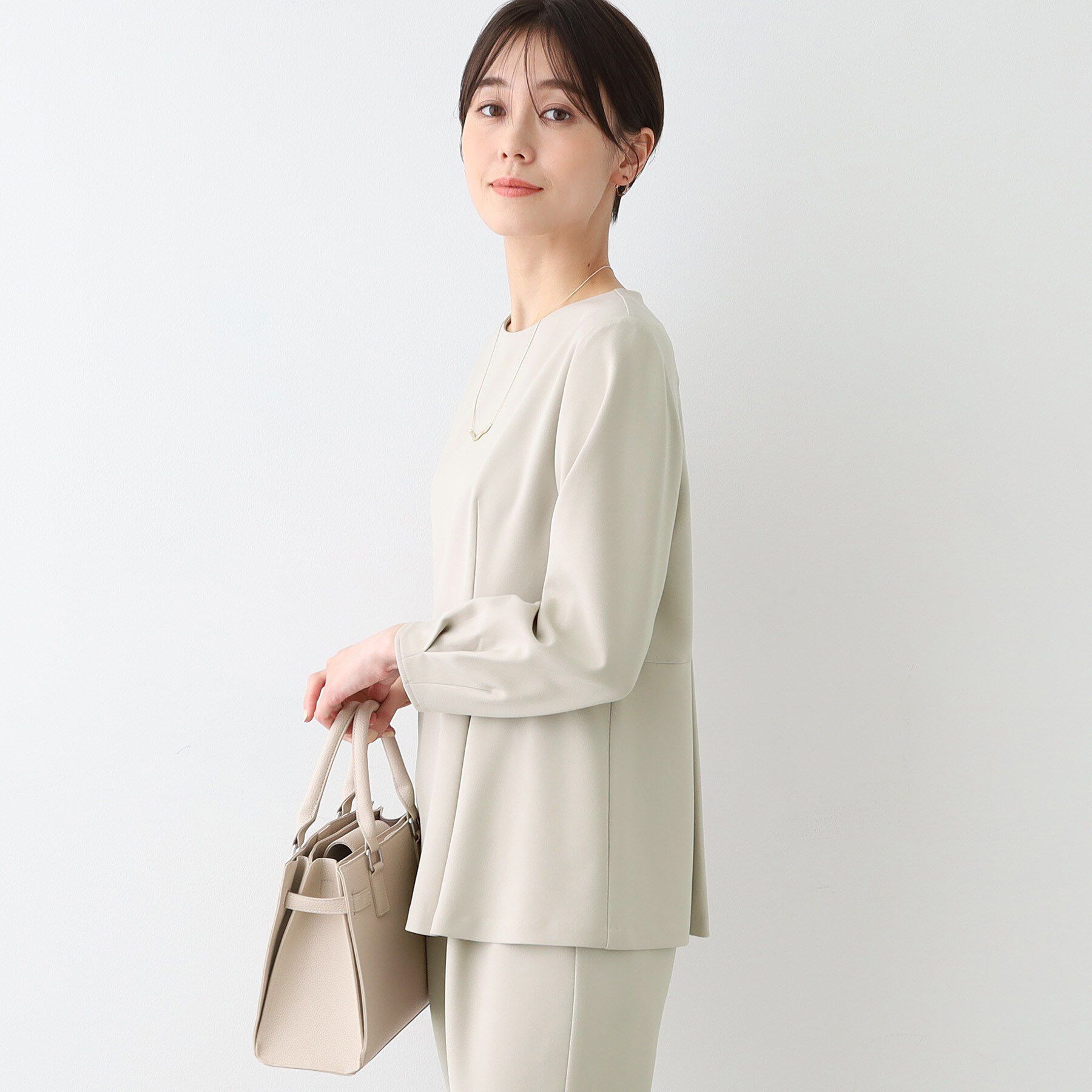 INDIVI「【洗える／SETUP可能】ペプラムブラウス」|シャツ・ブラウス|