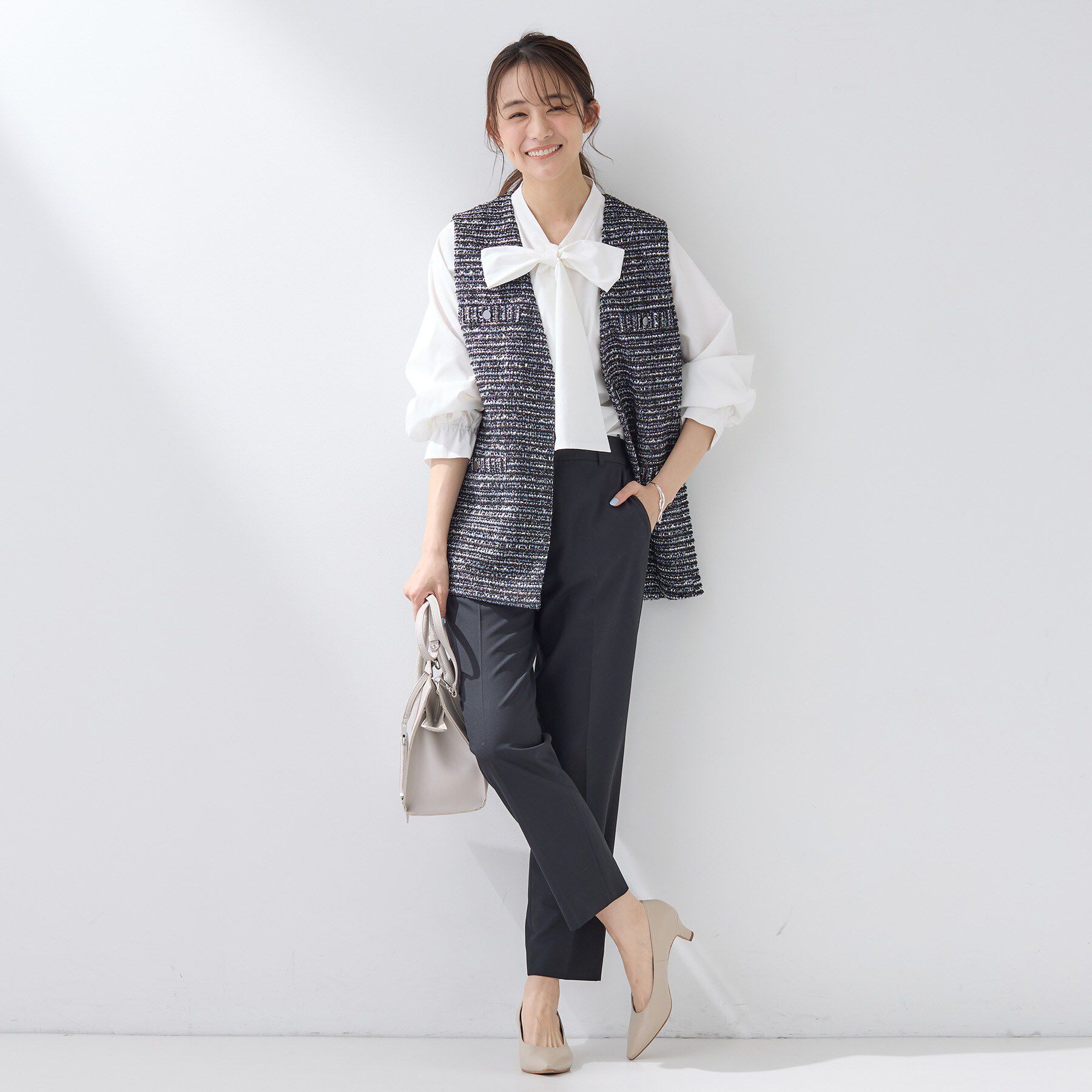 INDIVI「【褒められパンツ/ウール混】スティックパンツ」|その他|