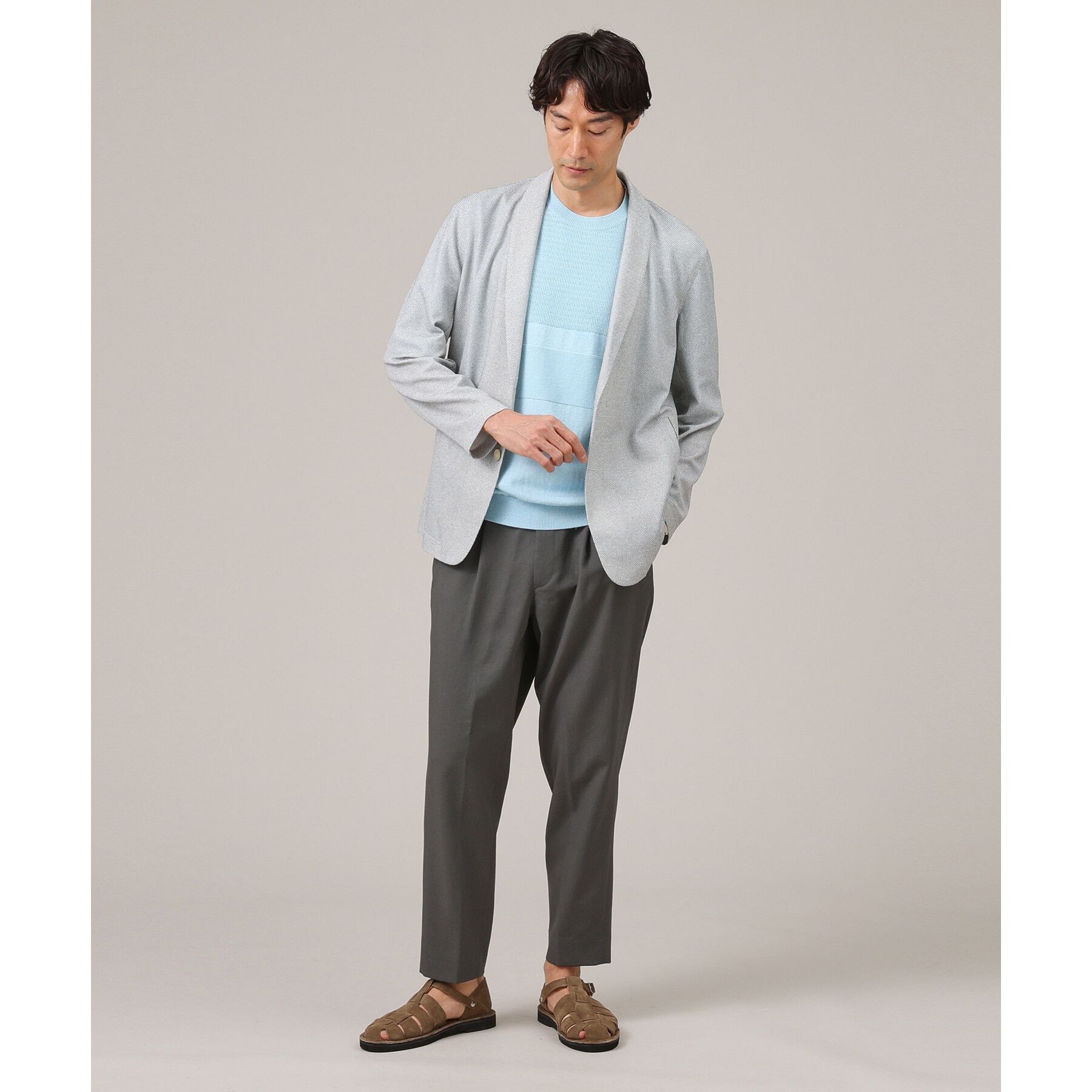 TAKEO KIKUCHI「【抗菌防臭/尾州織】ドビーメッシュ ショールカラー カーディガン」|カーディガン|
