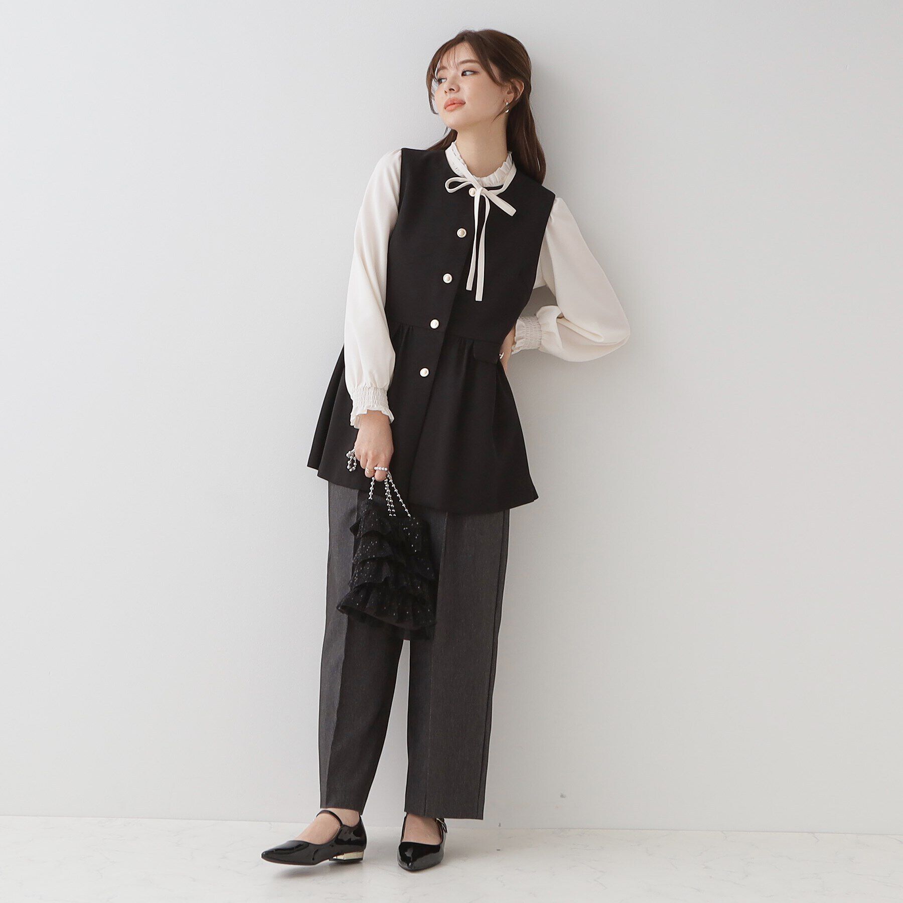 Couture broach「【大人フェミニン・体型カバー】ペプラムジレ」|ベスト・ジレ|