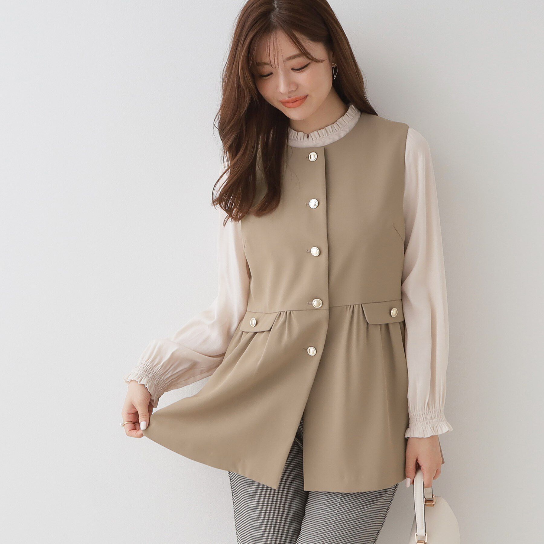 Couture broach「【大人フェミニン・体型カバー】ペプラムジレ」|ベスト・ジレ|