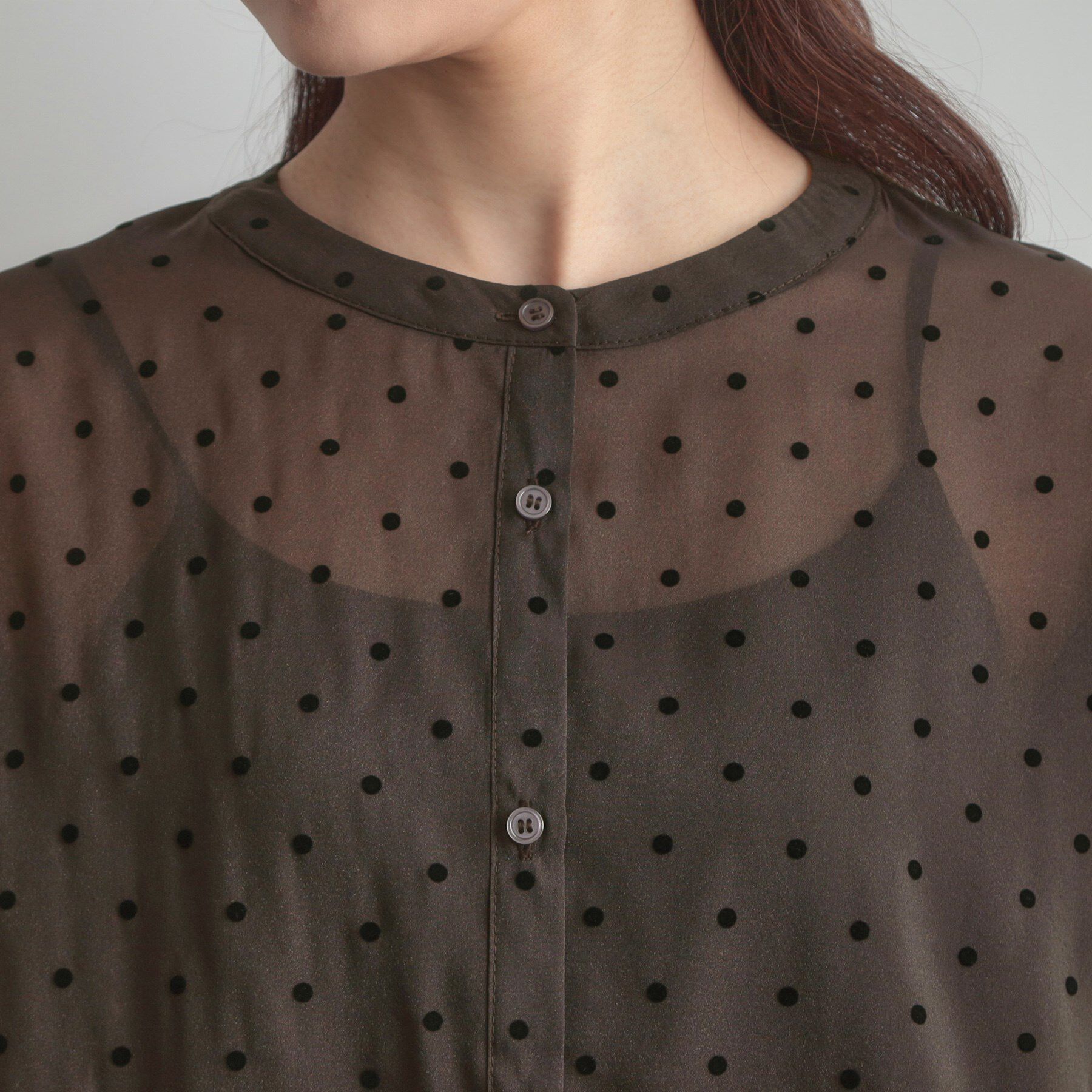 Couture broach「フロッキードットペプラムブラウス」|シャツ・ブラウス|