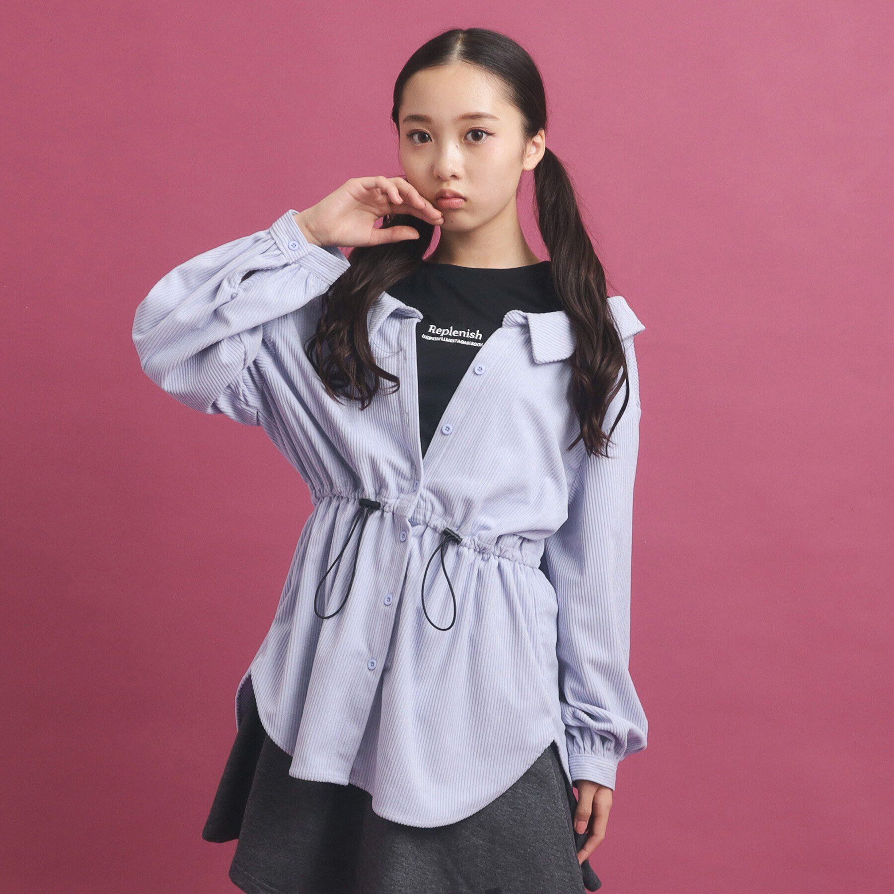 PINK-latte「惚れかわ シャツレイヤード」|シャツ・ブラウス|ﾌﾞﾙｰ(091)