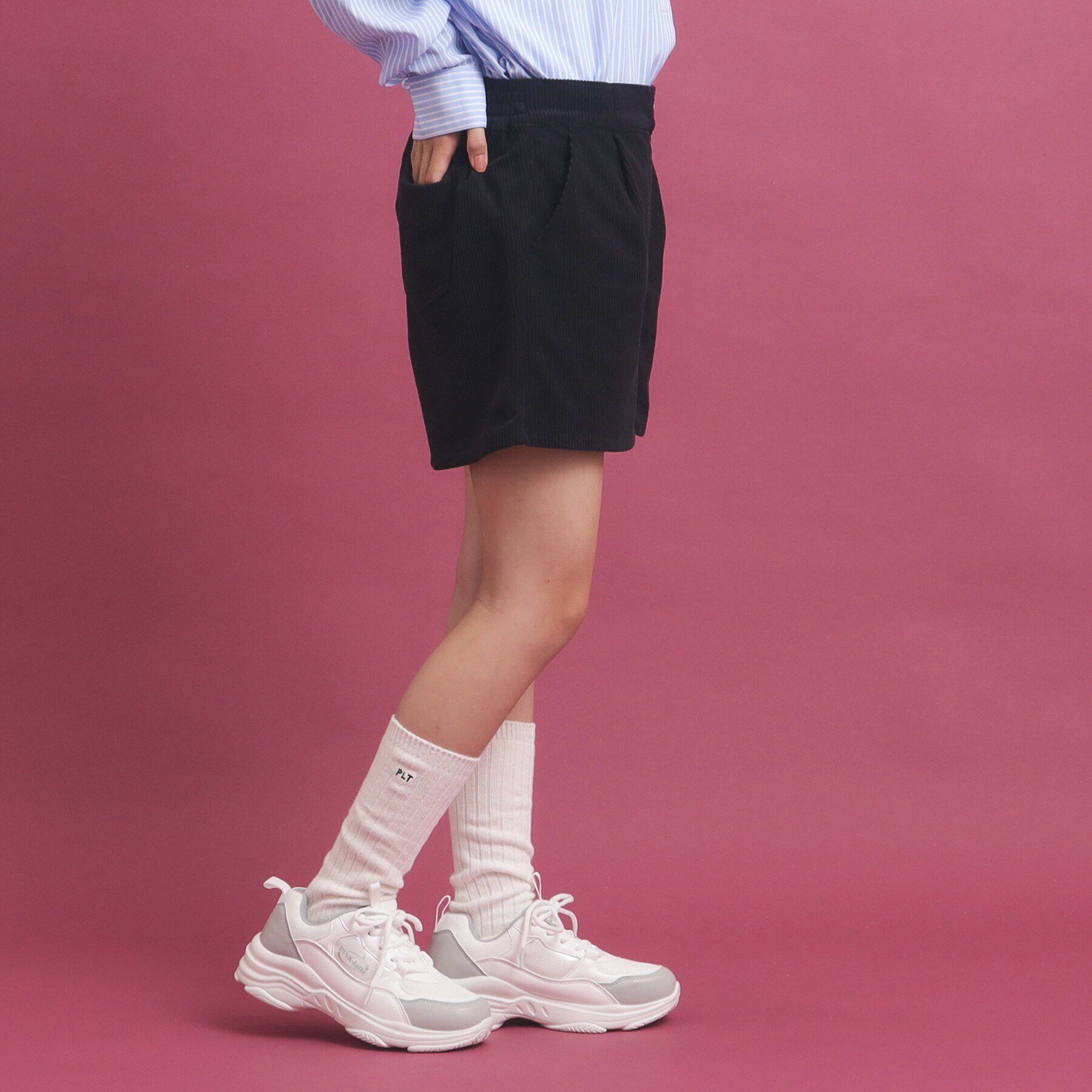 PINK-latte「ベーシック コーディロイショートパンツ」|キュロット|