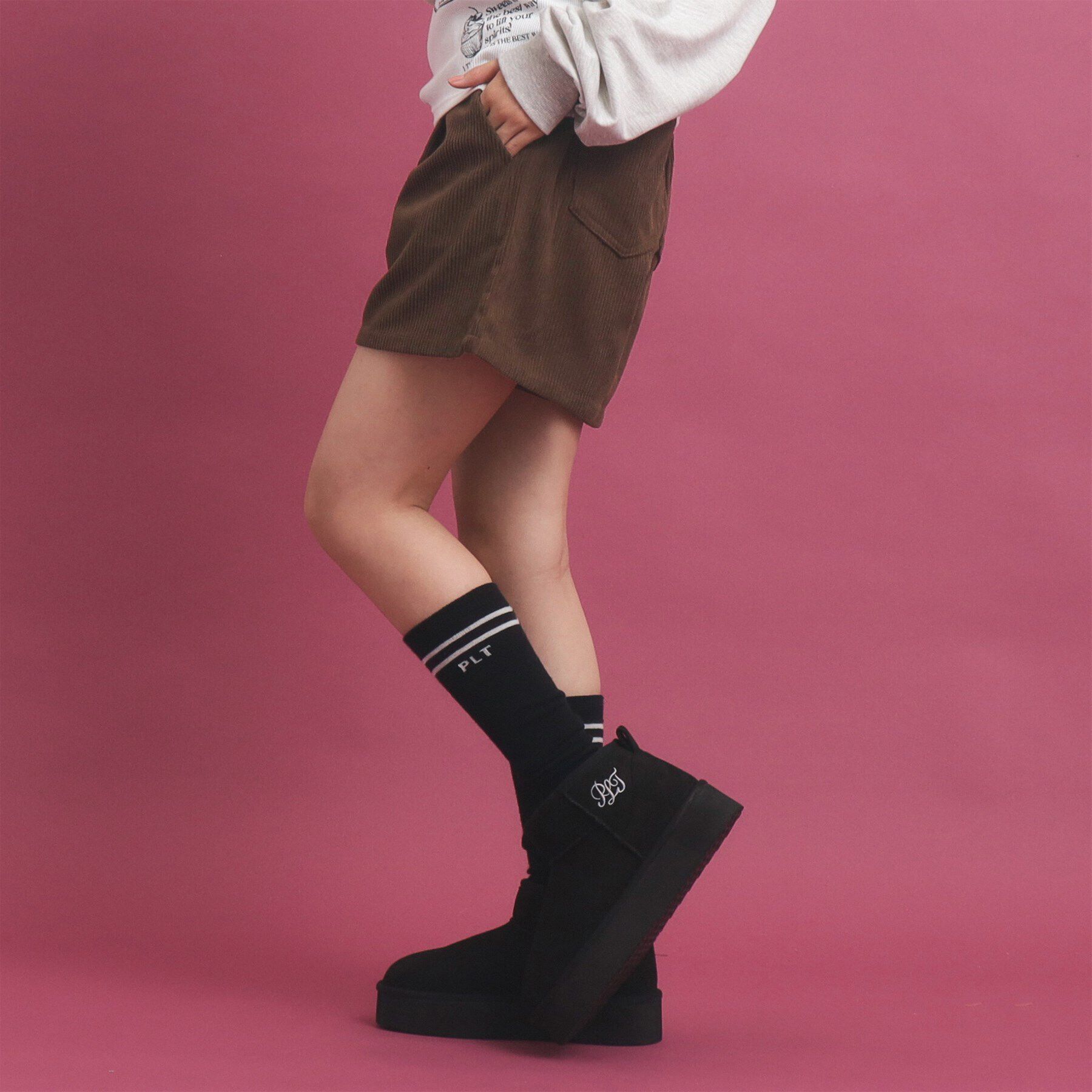 PINK-latte「ベーシック コーディロイショートパンツ」|キュロット|