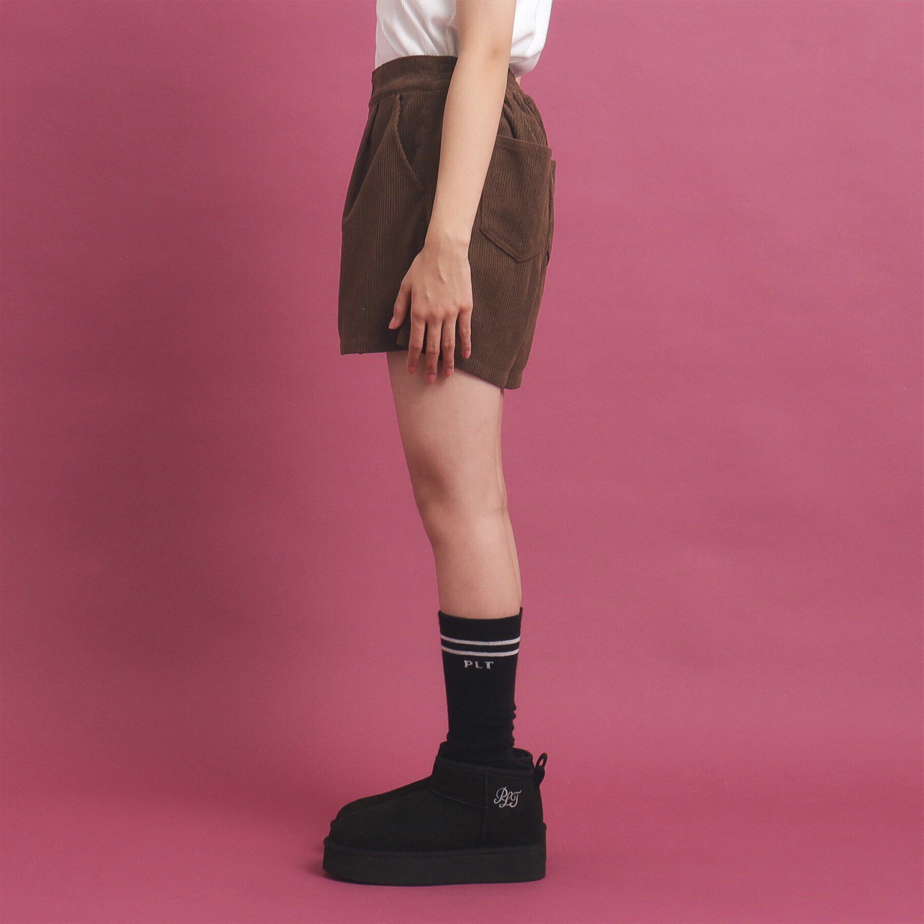 PINK-latte「ベーシック コーディロイショートパンツ」|キュロット|