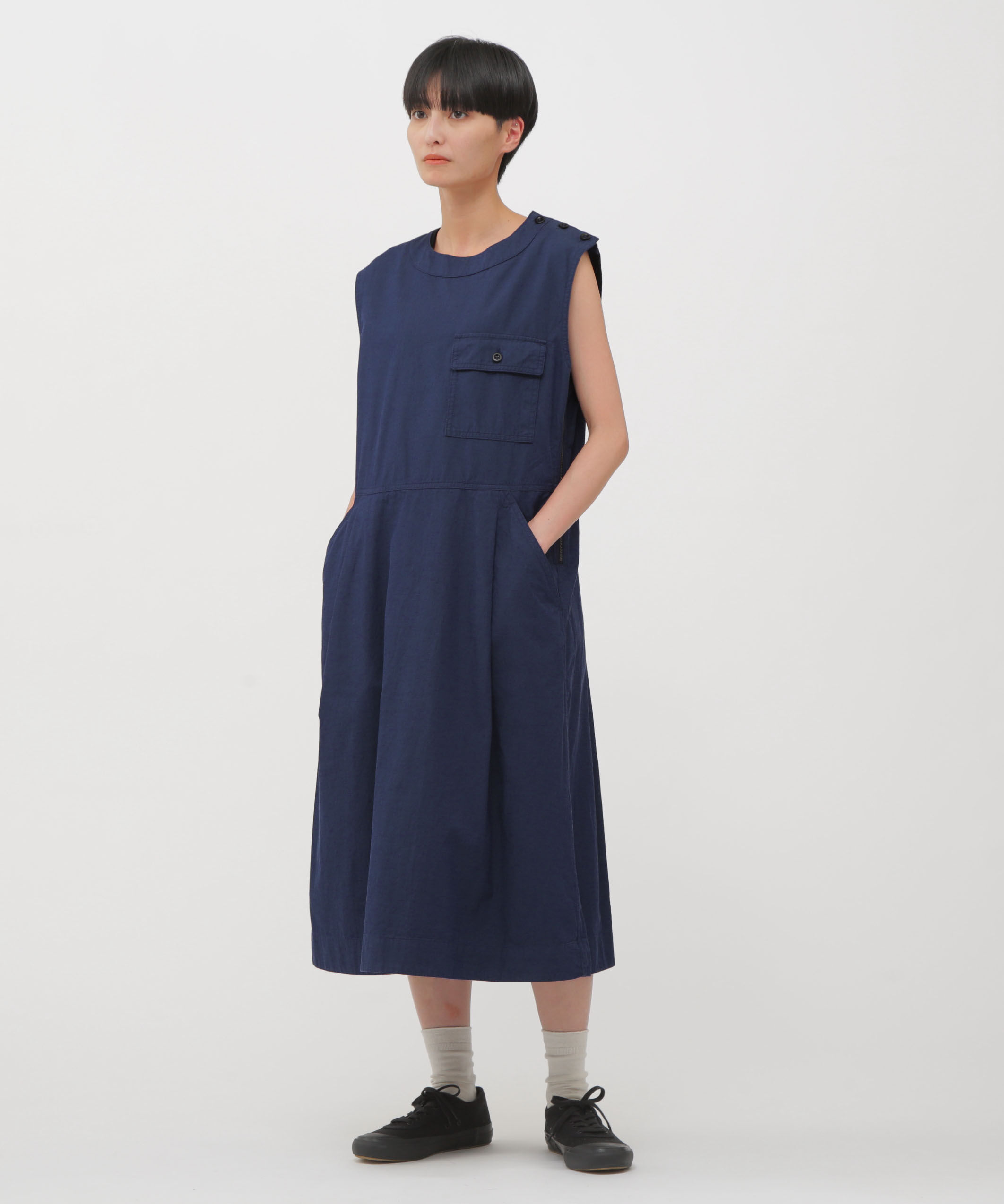 MHL.「YARN DYED COTTON TWILL DRESS」|ワンピース|INDIGO5