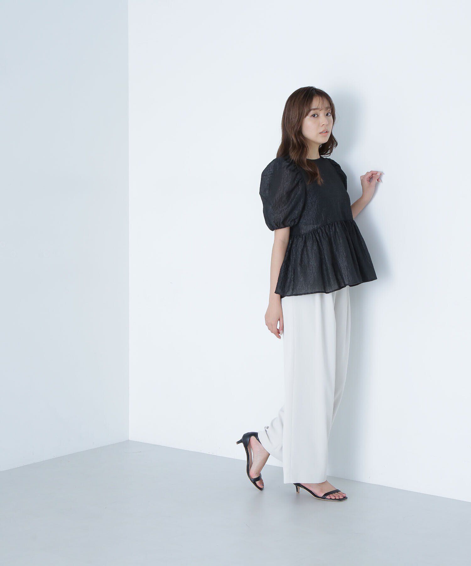  「シアージャガードペプラムブラウス」|シャツ・ブラウス|