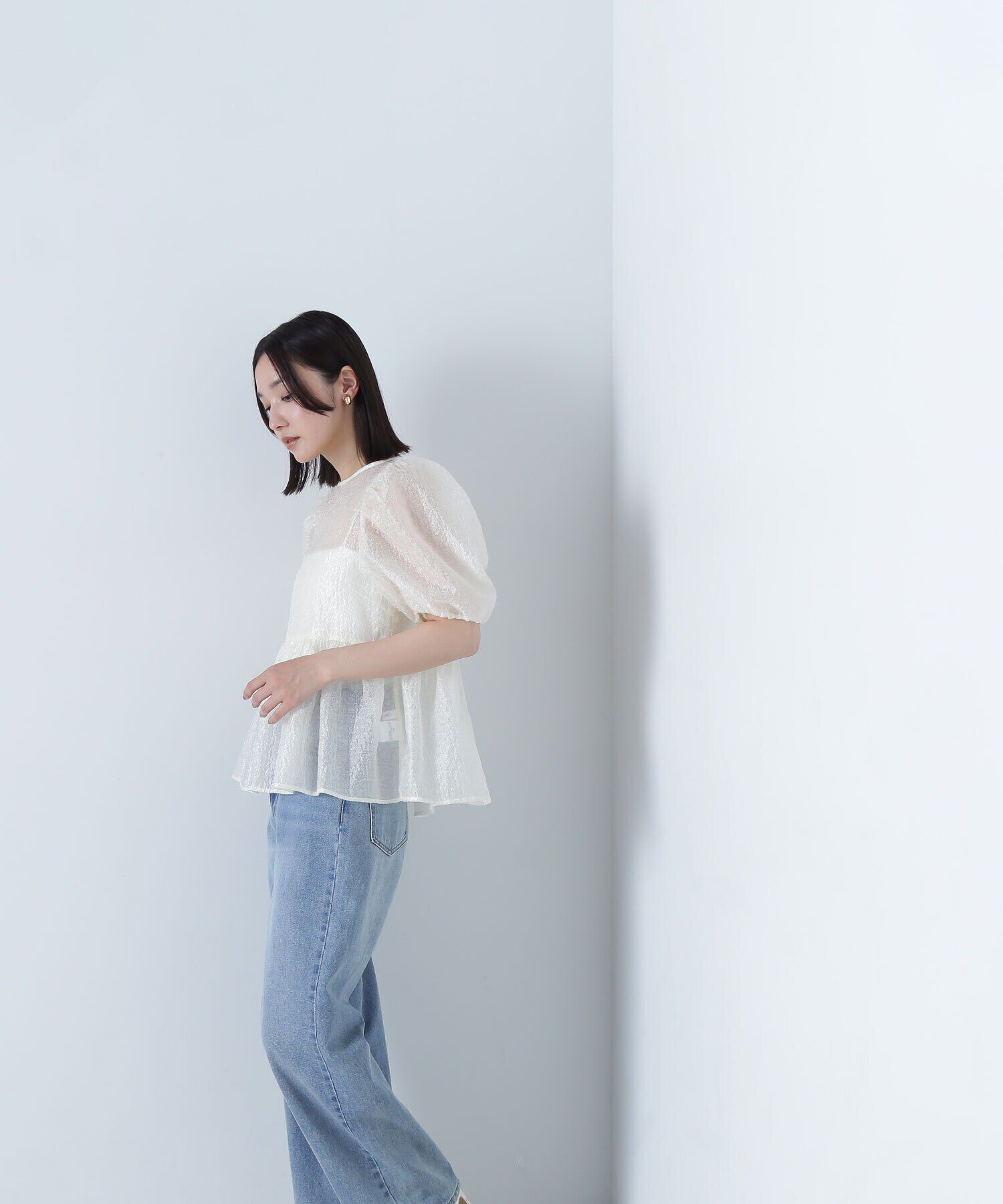  「シアージャガードペプラムブラウス」|シャツ・ブラウス|