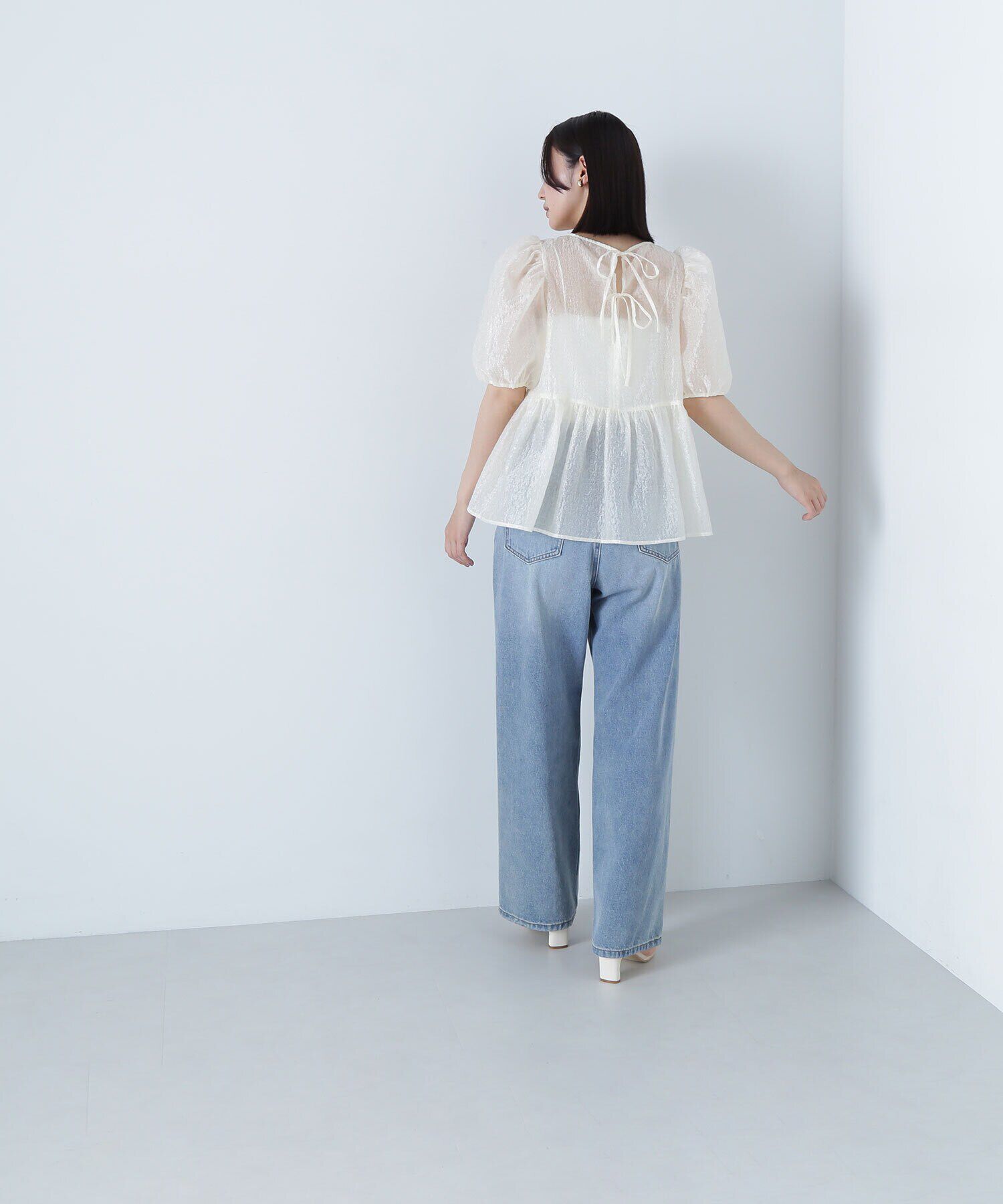  「シアージャガードペプラムブラウス」|シャツ・ブラウス|