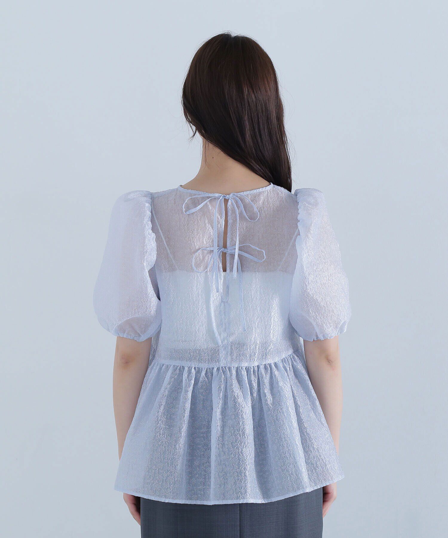  「シアージャガードペプラムブラウス」|シャツ・ブラウス|