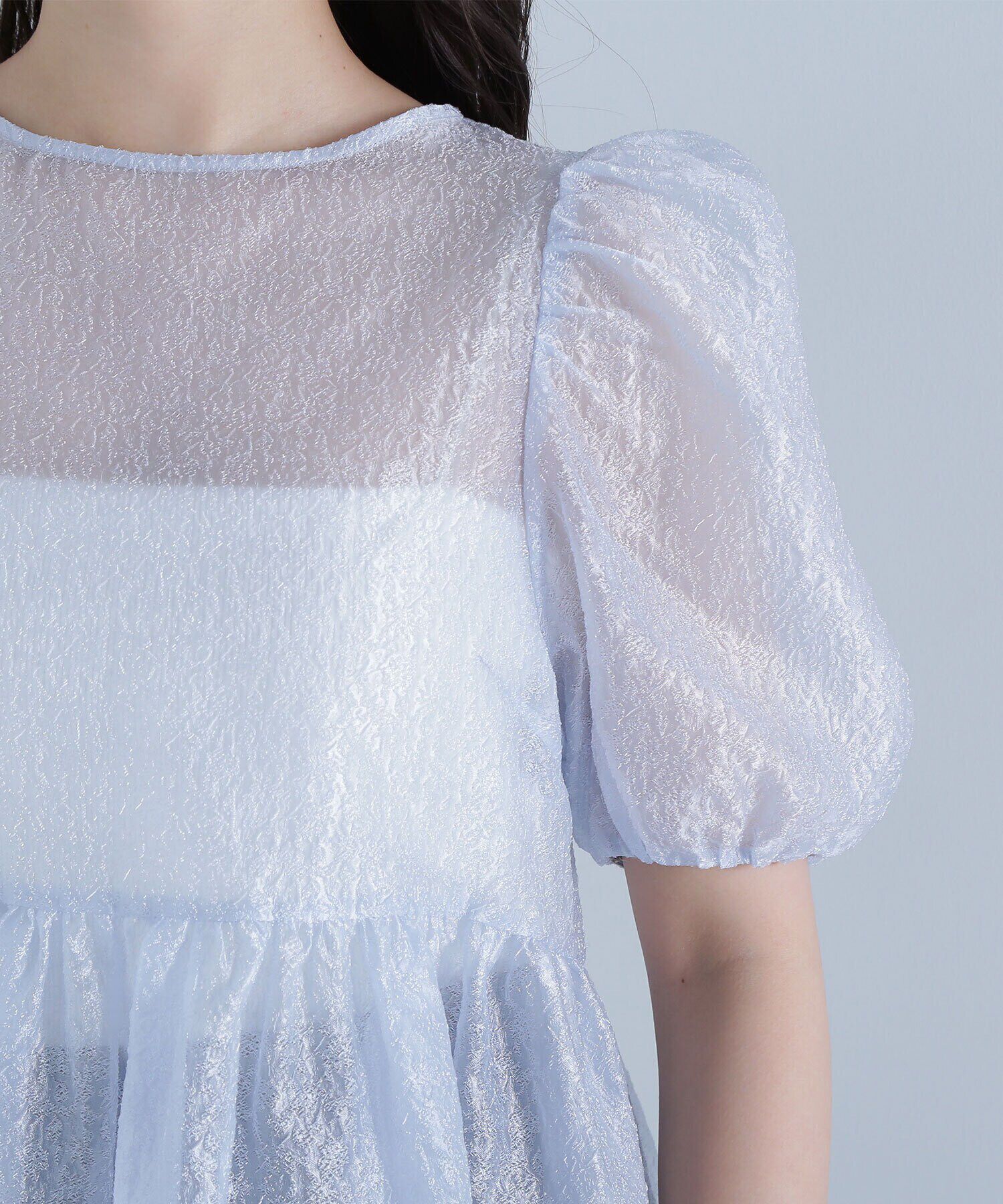  「シアージャガードペプラムブラウス」|シャツ・ブラウス|