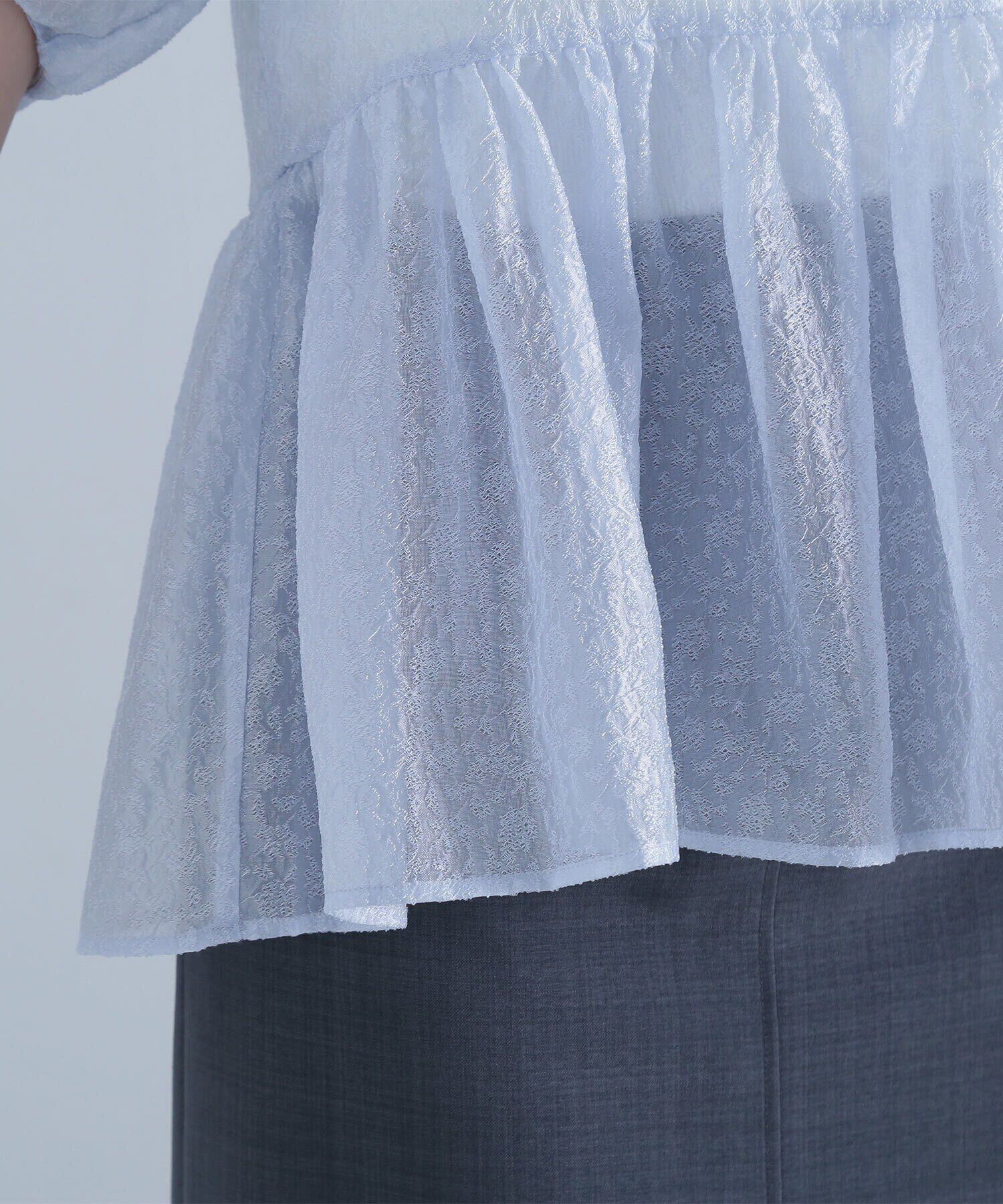  「シアージャガードペプラムブラウス」|シャツ・ブラウス|