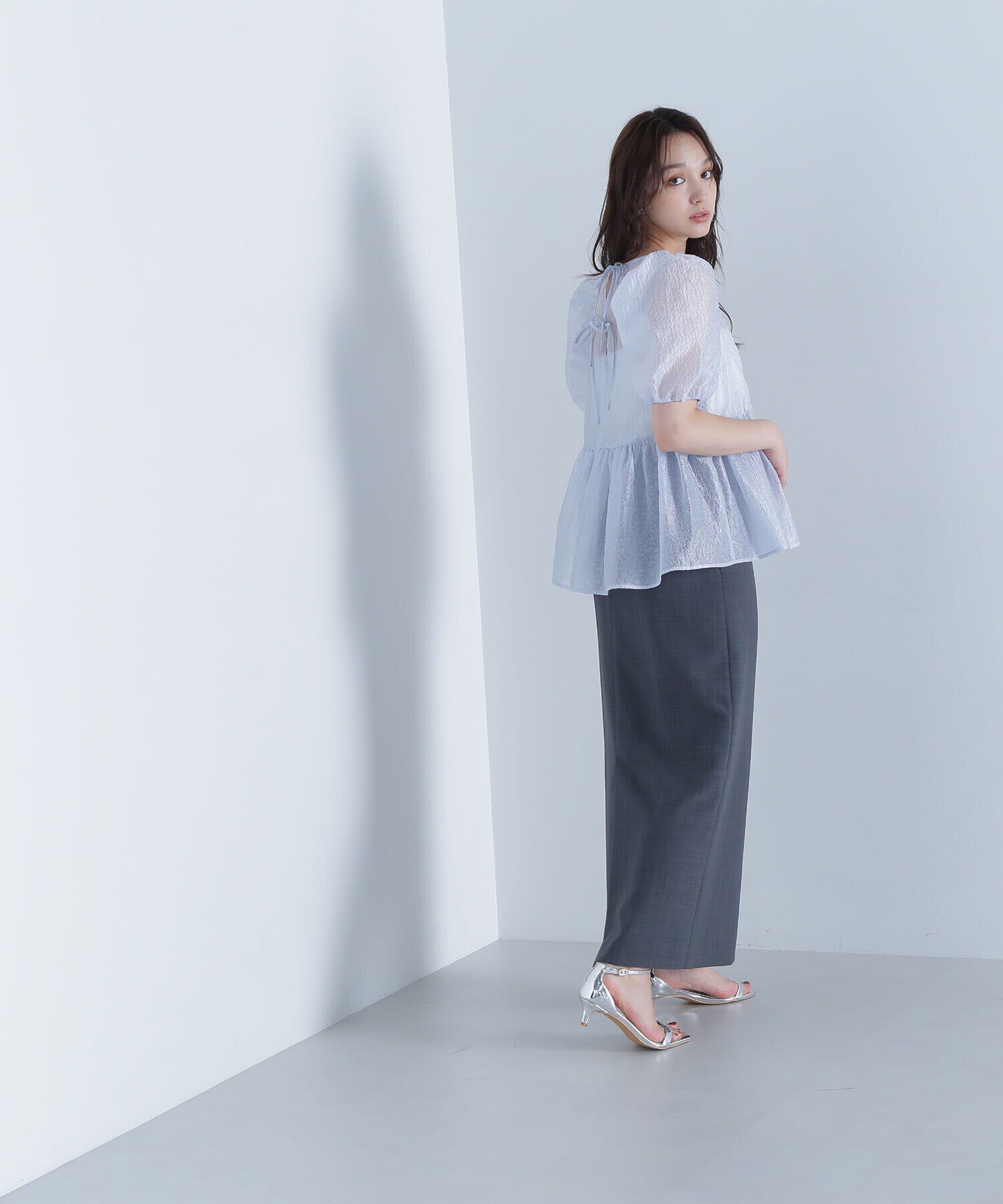  「シアージャガードペプラムブラウス」|シャツ・ブラウス|