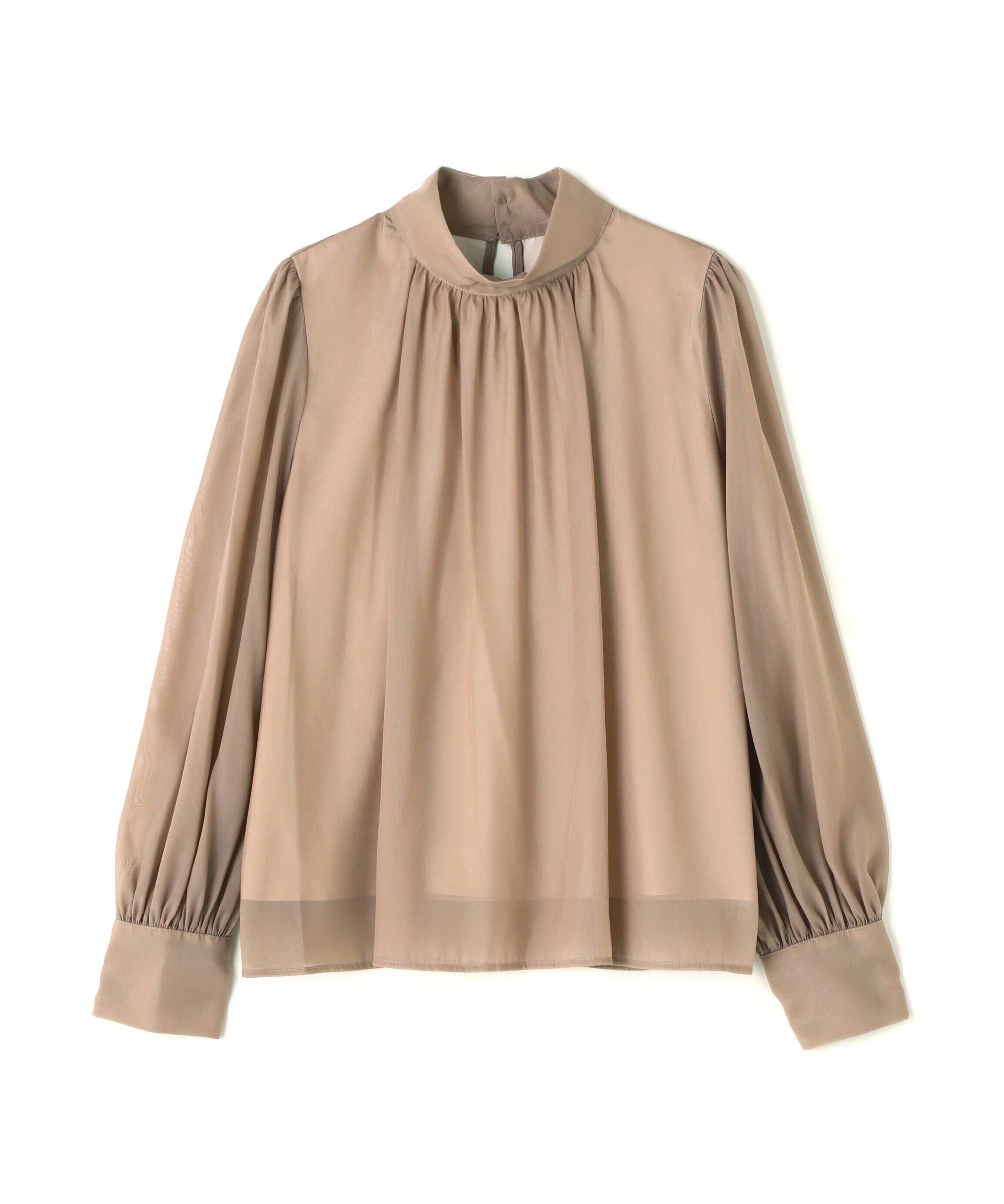  「ハイネックボリュームシアーブラウス」|シャツ・ブラウス|