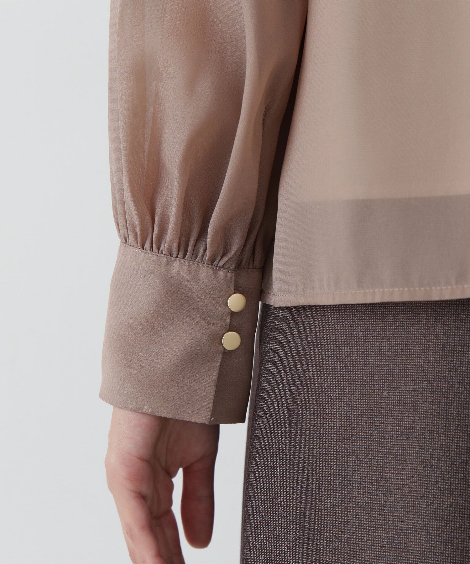  「ハイネックボリュームシアーブラウス」|シャツ・ブラウス|