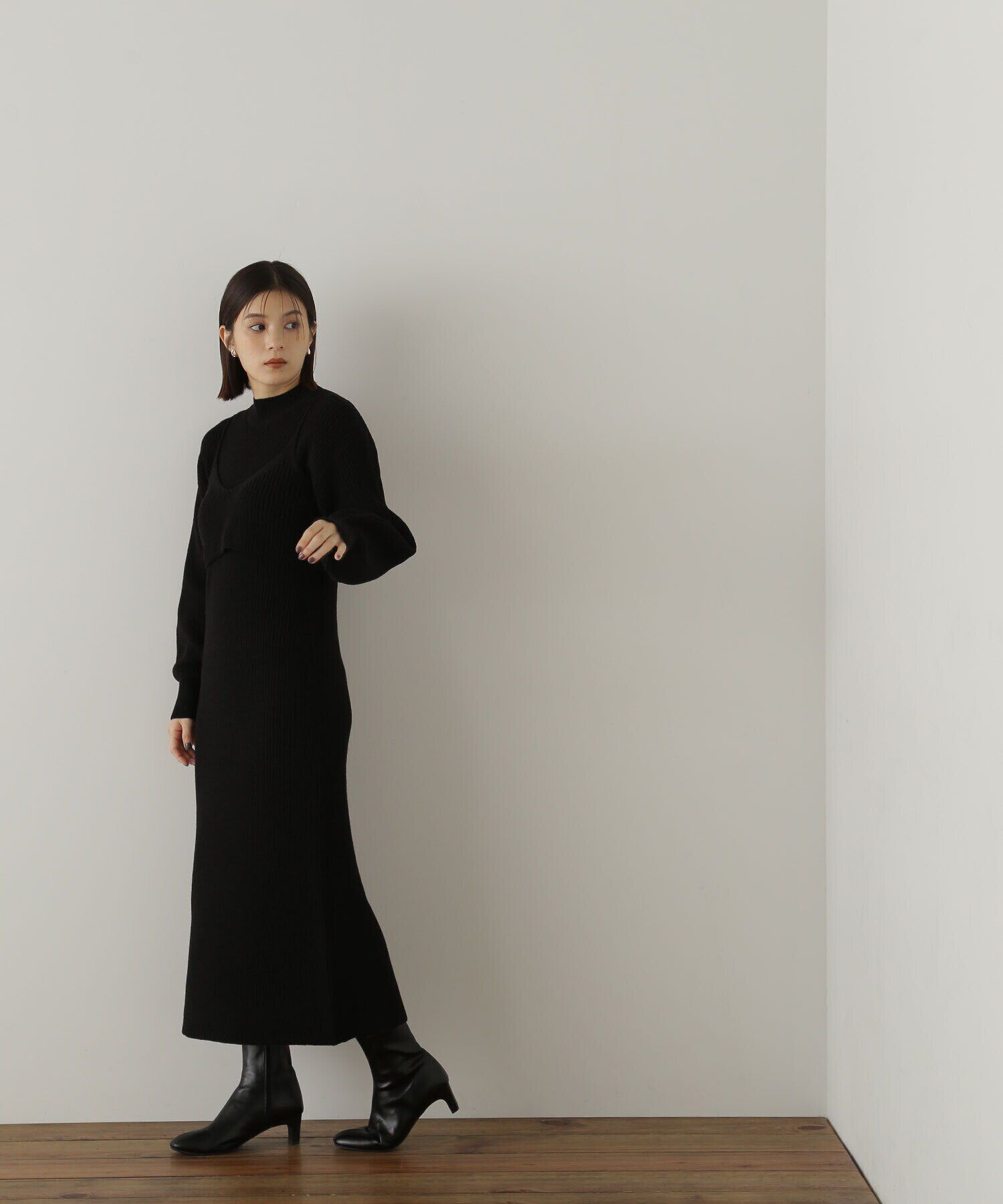  「コンパクトビスチェニットワンピース」|ワンピース|