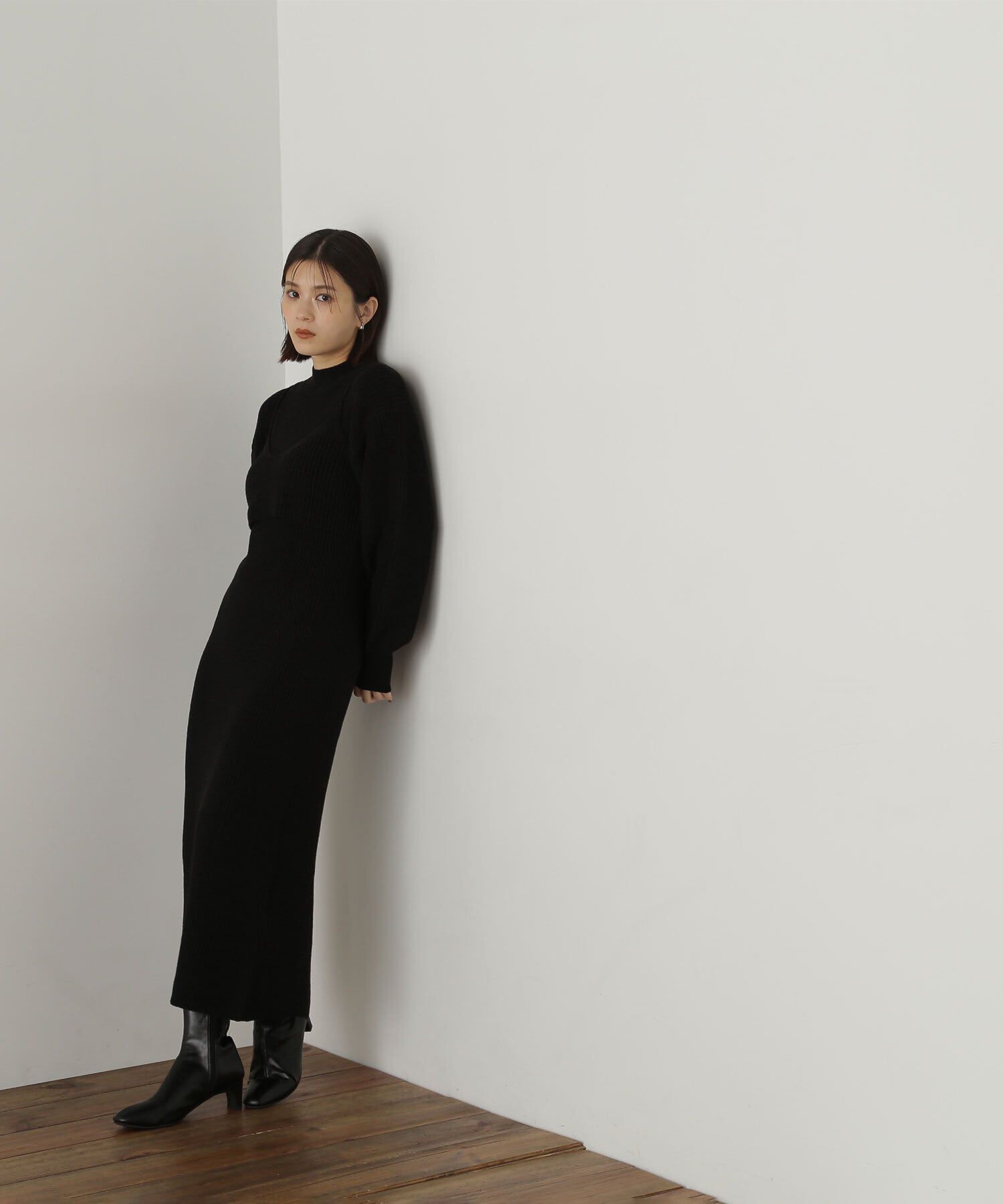  「コンパクトビスチェニットワンピース」|ワンピース|