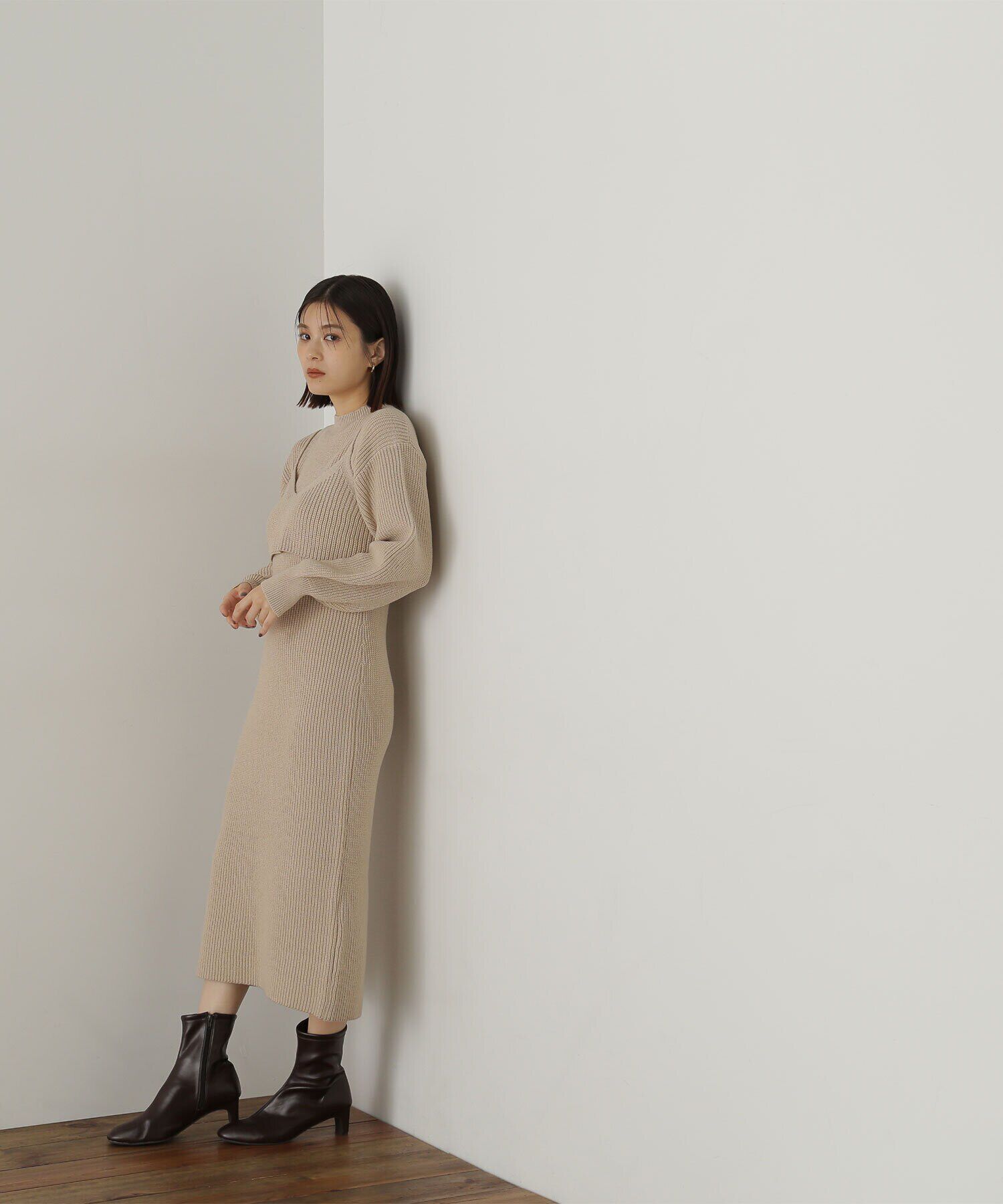  「コンパクトビスチェニットワンピース」|ワンピース|