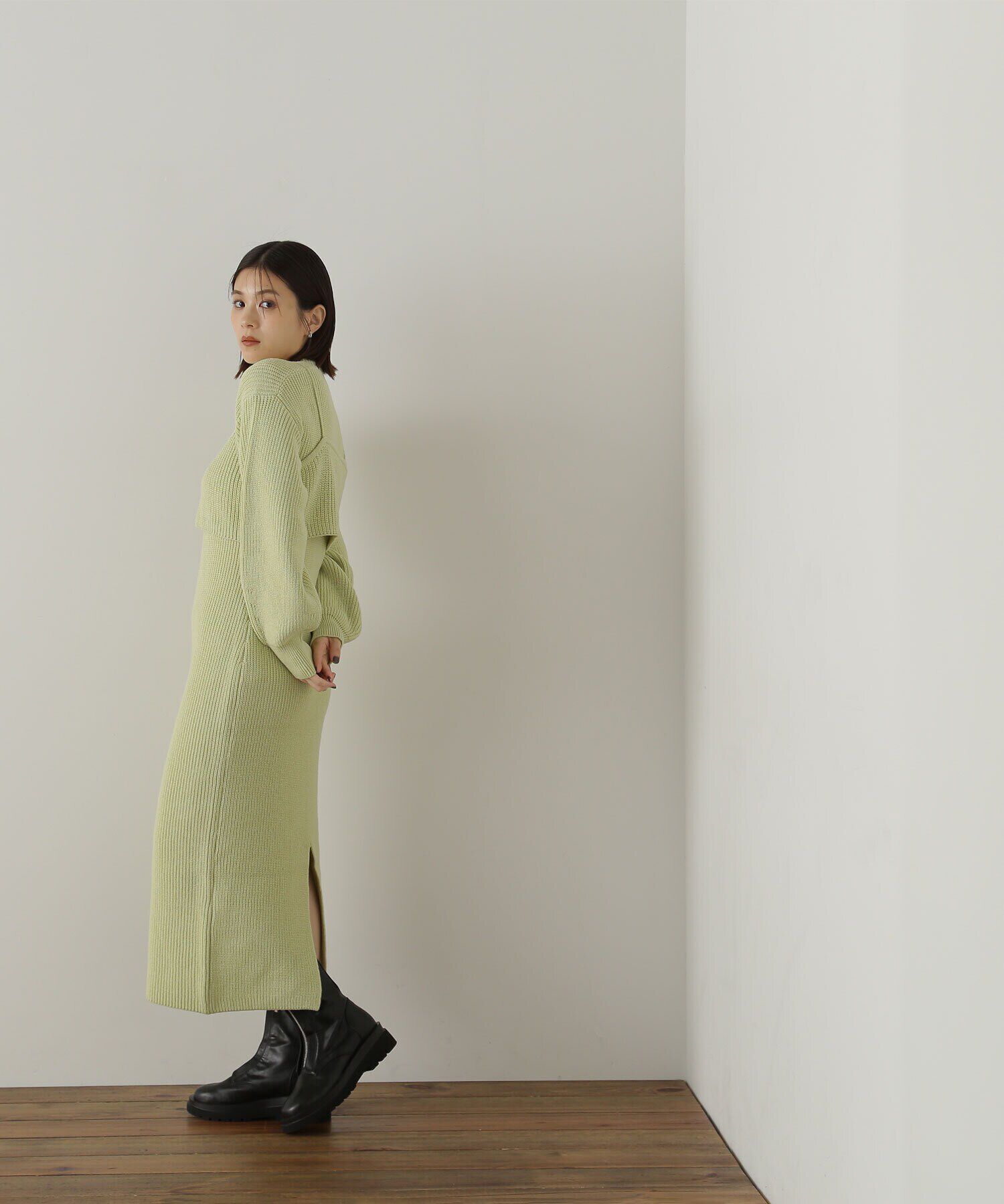  「コンパクトビスチェニットワンピース」|ワンピース|