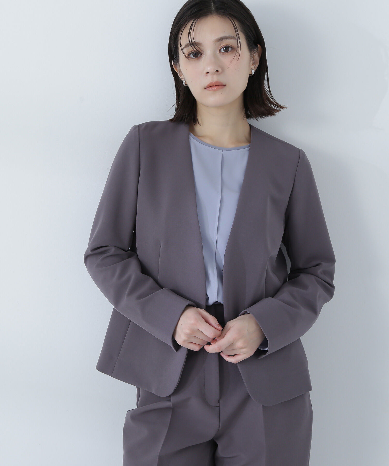  「ダブルクロスストレッチ SETUP ノーカラージャケット」|その他|