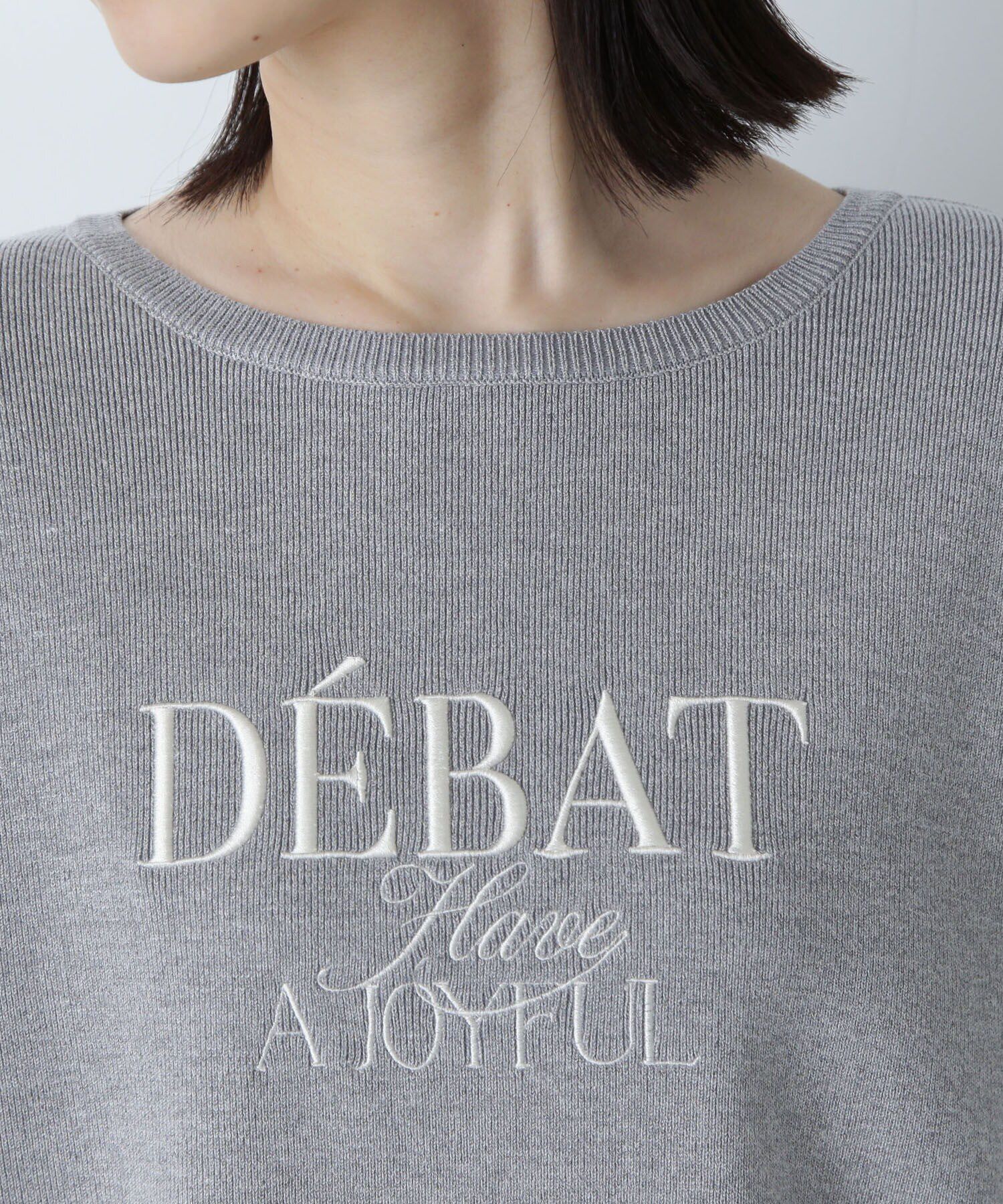  「クロップド刺繍ロゴニット」|ニット・セーター|