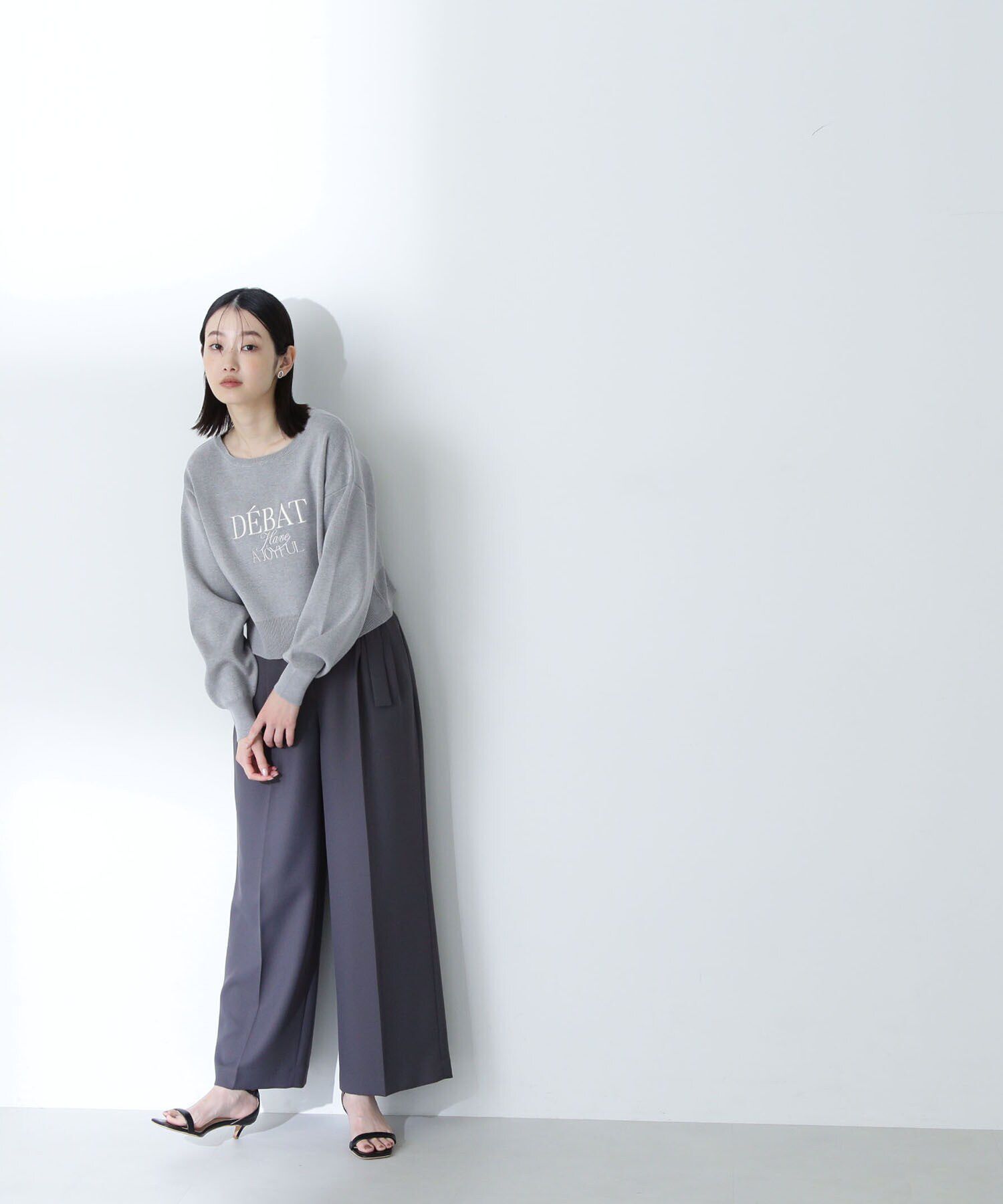  「クロップド刺繍ロゴニット」|ニット・セーター|