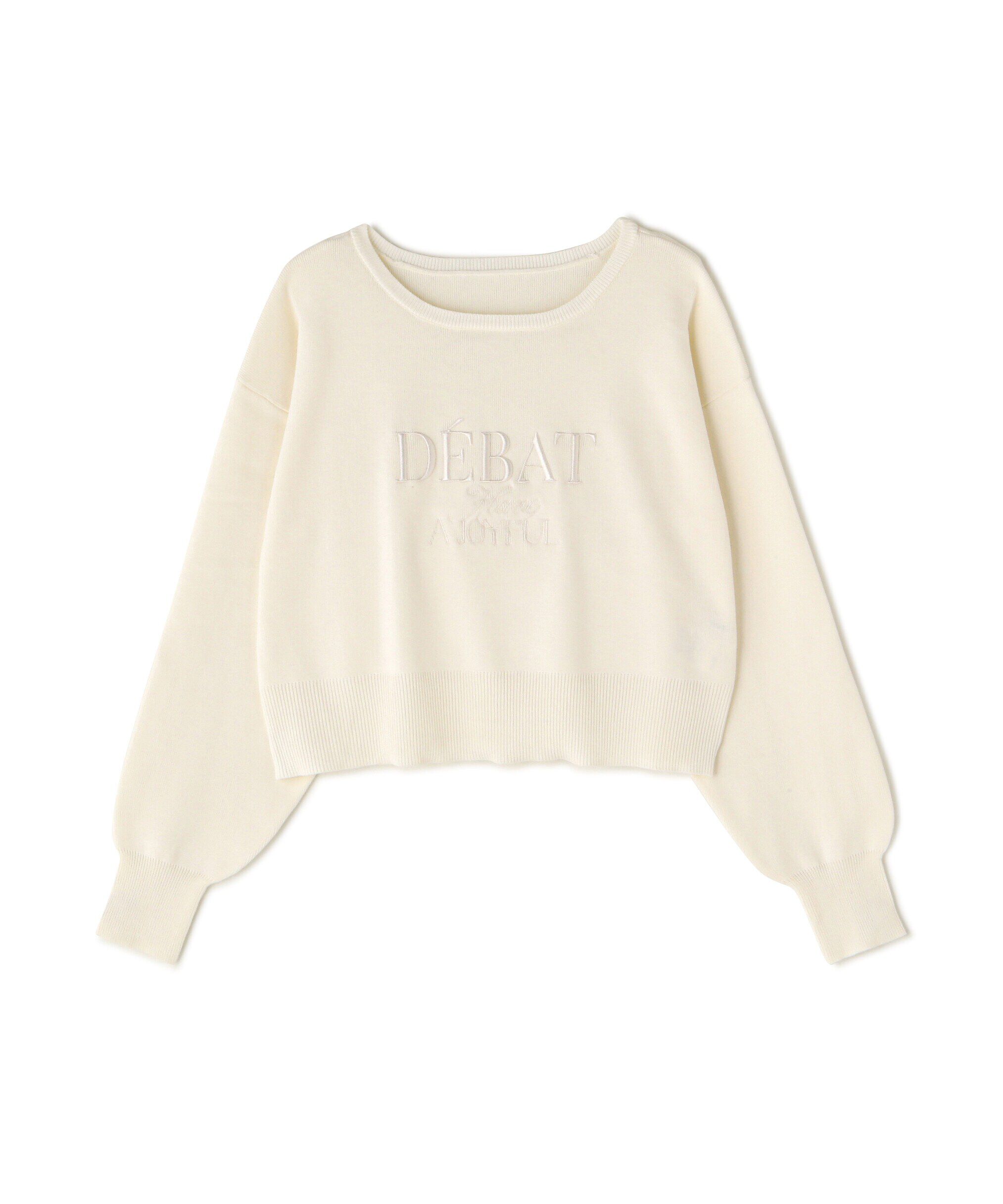  「クロップド刺繍ロゴニット」|ニット・セーター|