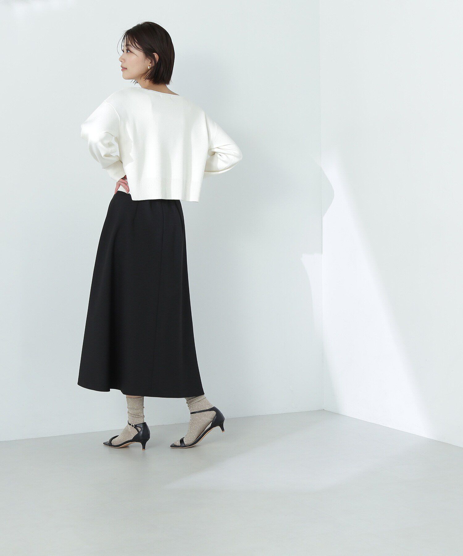  「クロップド刺繍ロゴニット」|ニット・セーター|