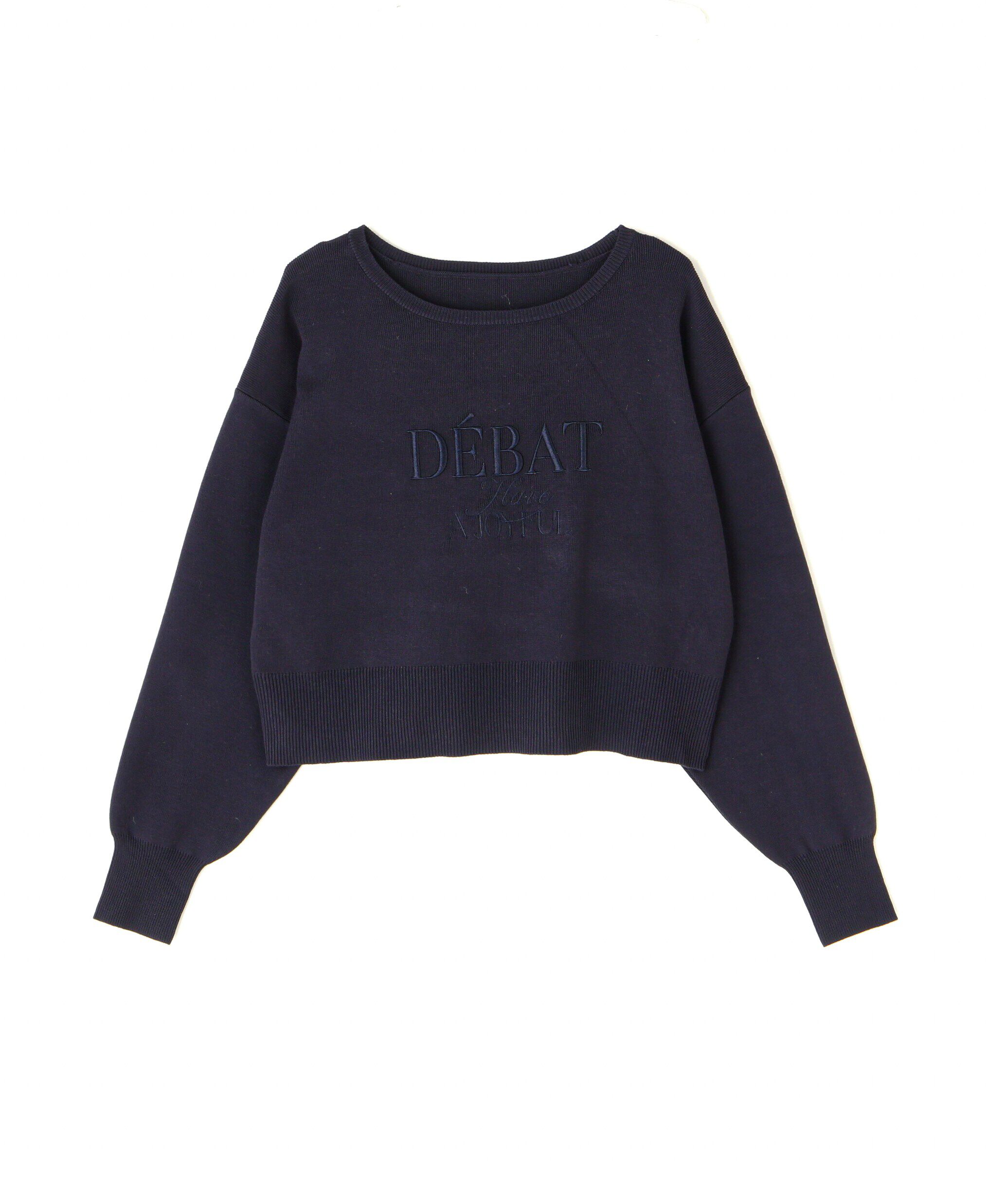  「クロップド刺繍ロゴニット」|ニット・セーター|