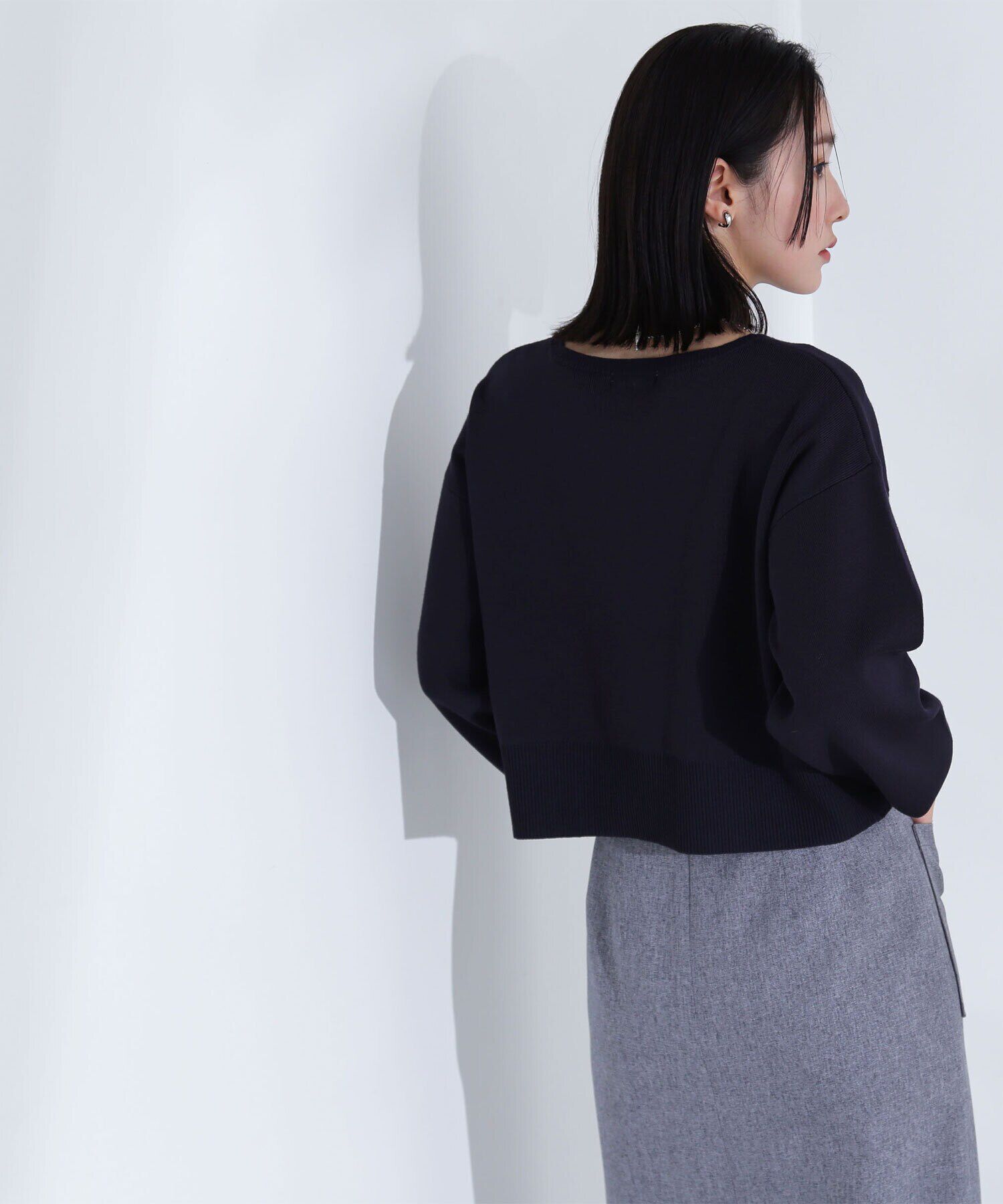  「クロップド刺繍ロゴニット」|ニット・セーター|