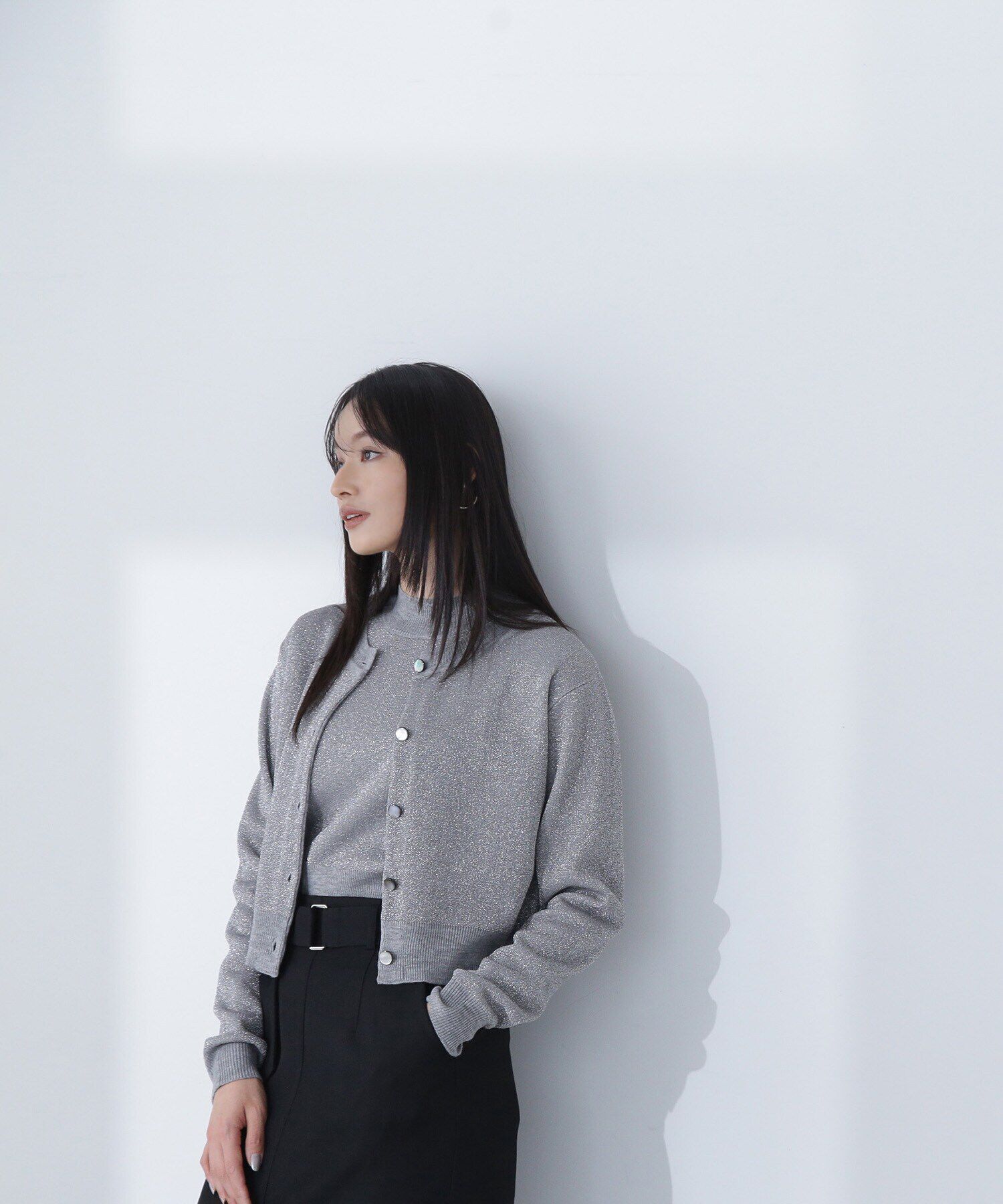  「クロップドラメジャガードアンサンブル」|ニット・セーター|