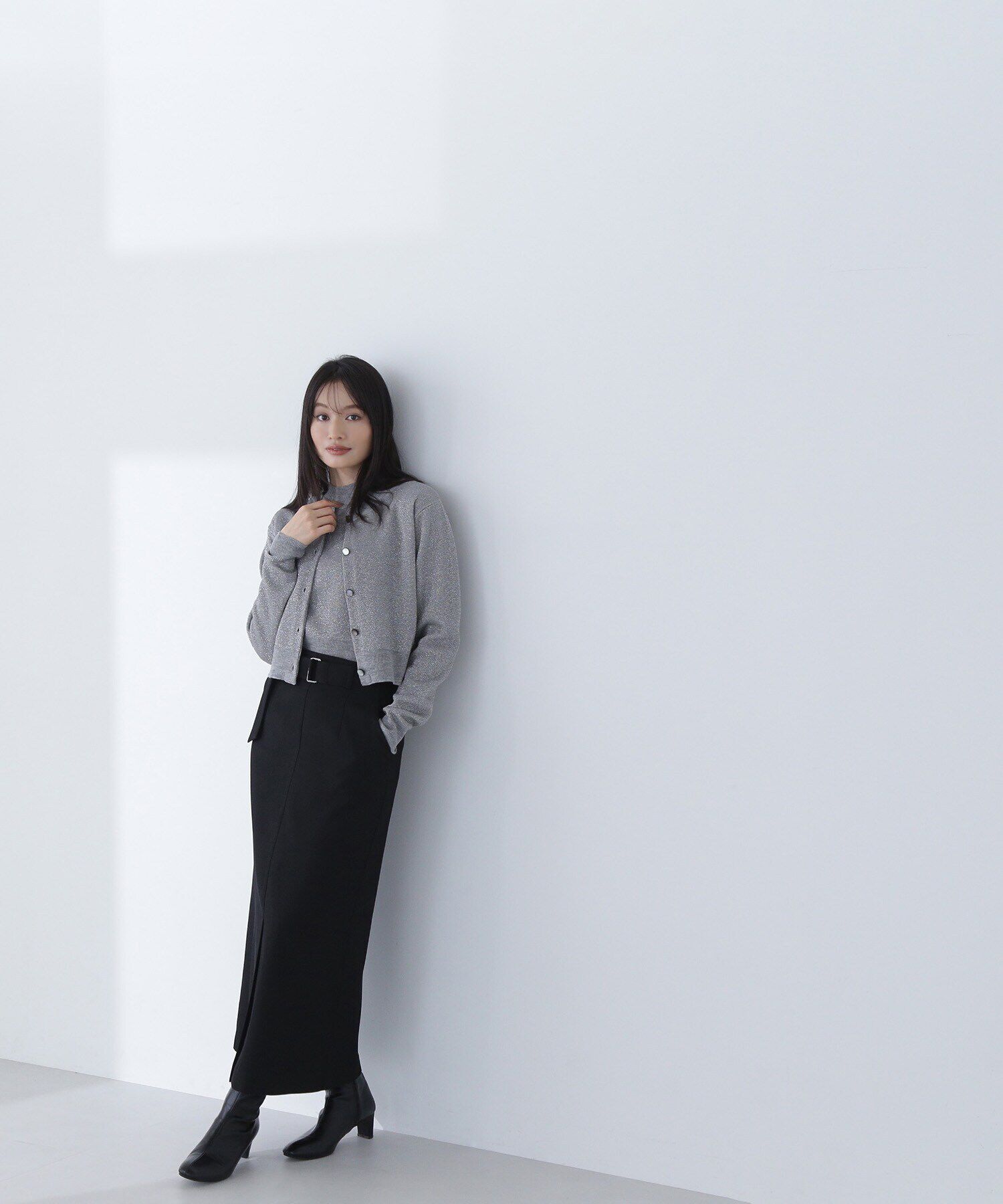  「クロップドラメジャガードアンサンブル」|ニット・セーター|