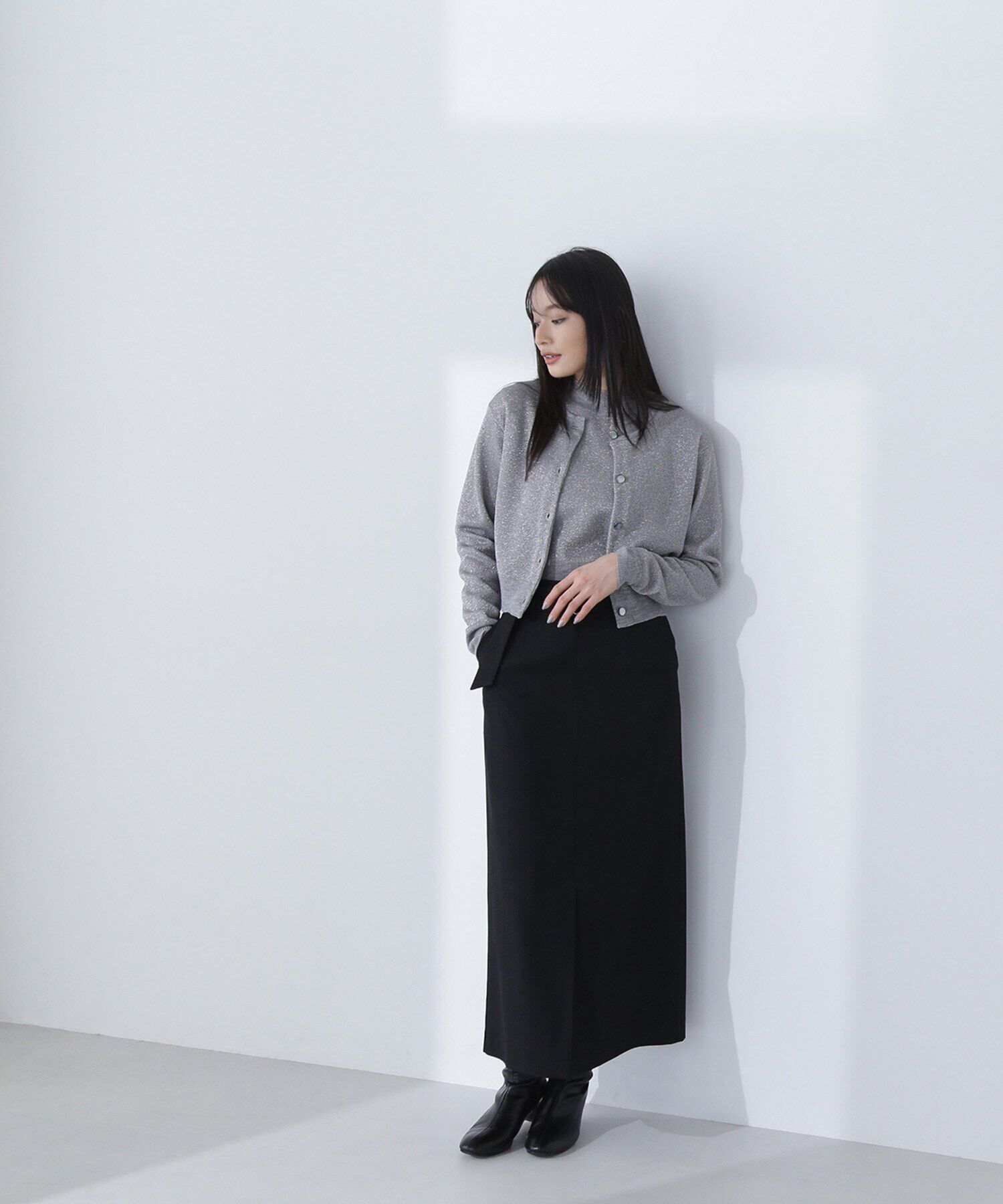  「クロップドラメジャガードアンサンブル」|ニット・セーター|