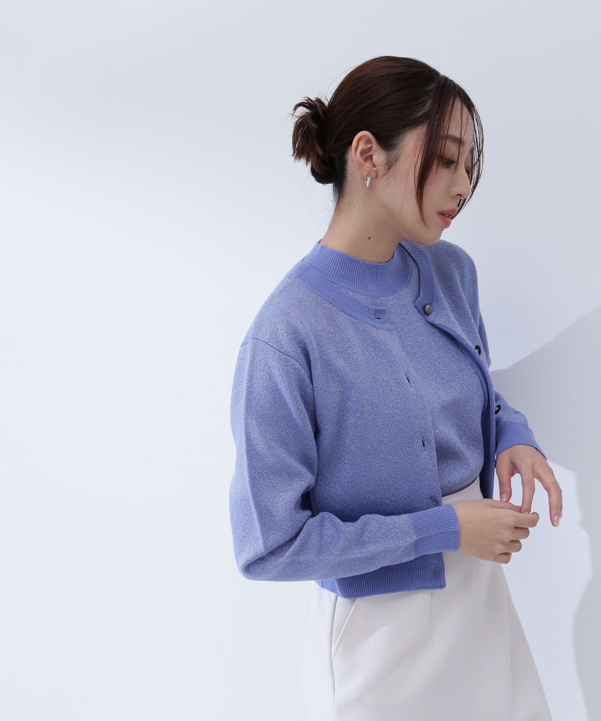  「クロップドラメジャガードアンサンブル」|ニット・セーター|