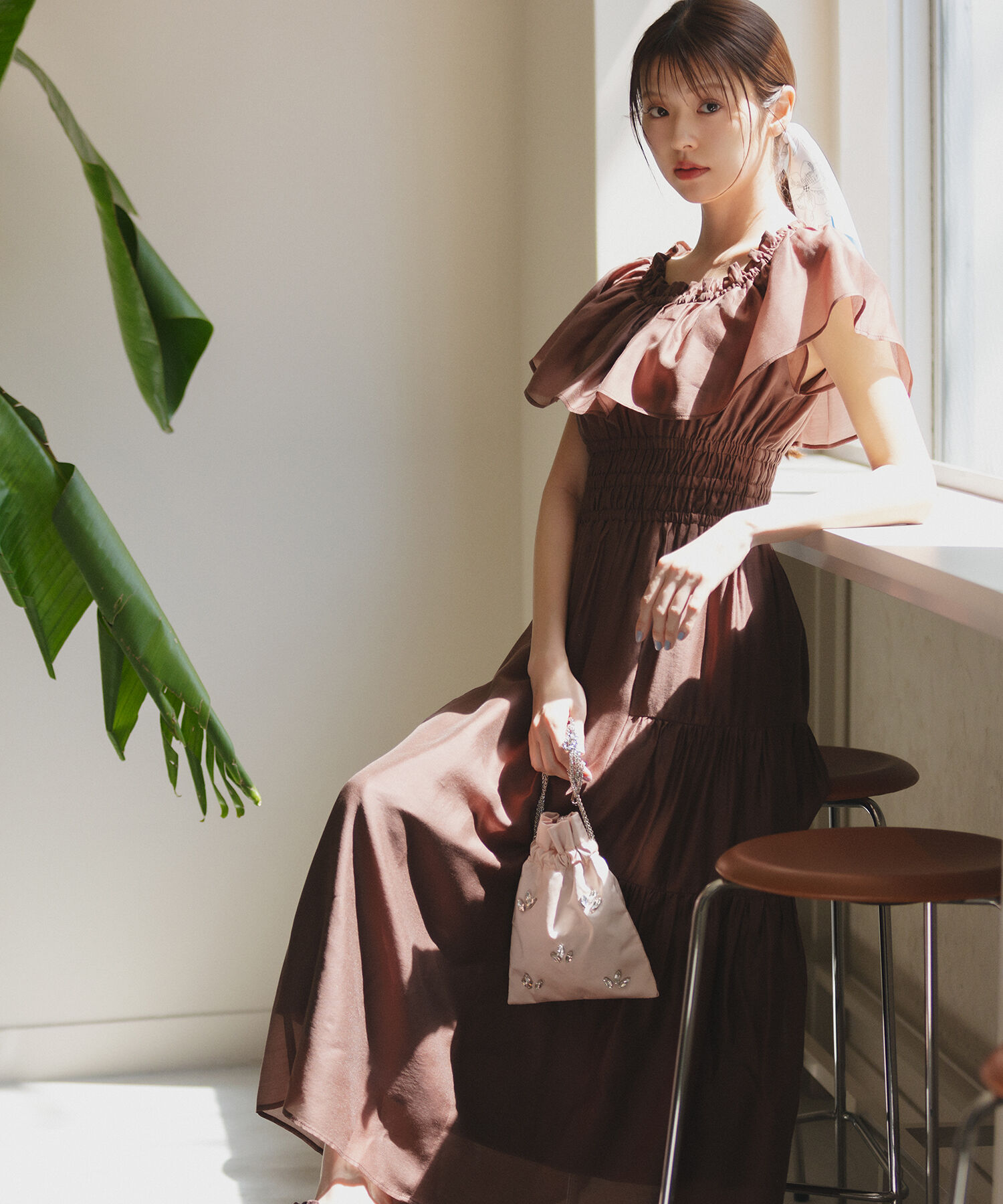  「シアーオフショルワンピース」|ワンピース|