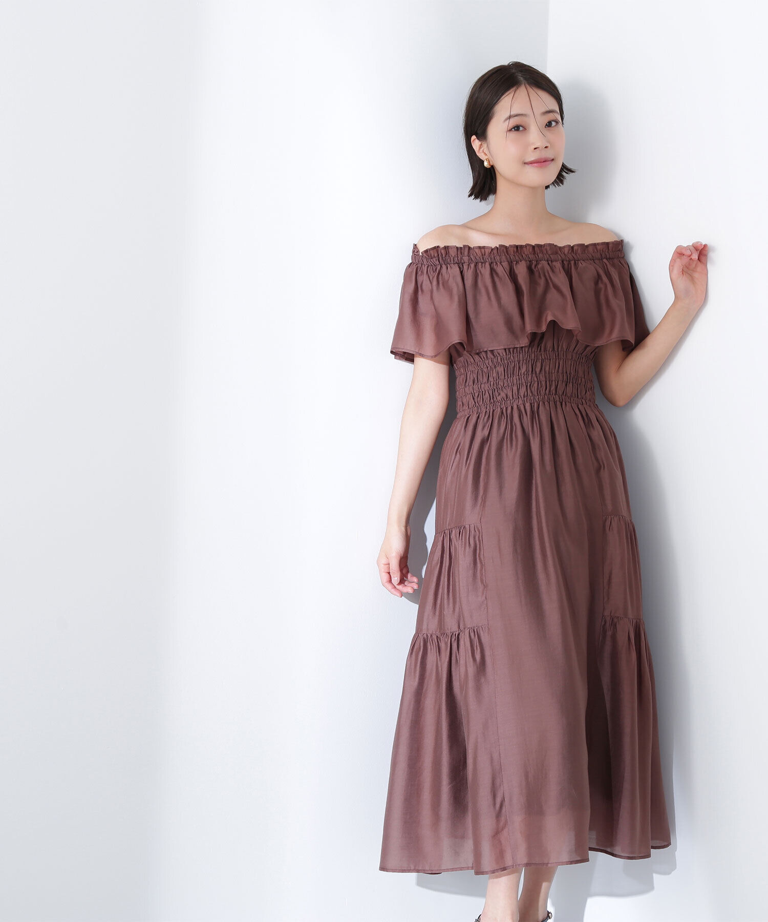  「シアーオフショルワンピース」|ワンピース|