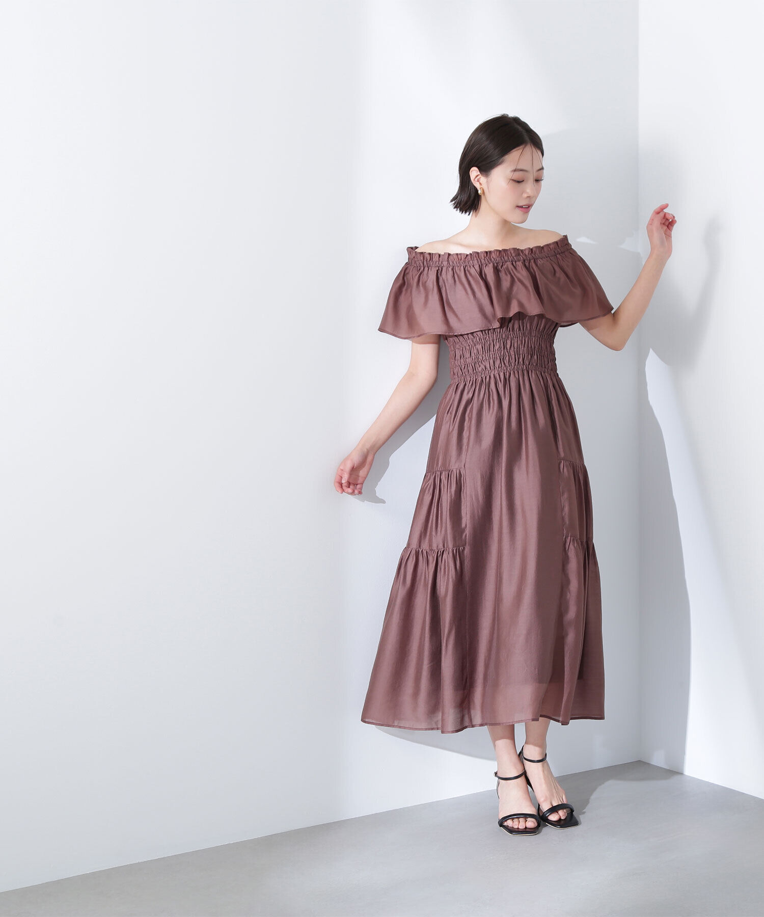  「シアーオフショルワンピース」|ワンピース|