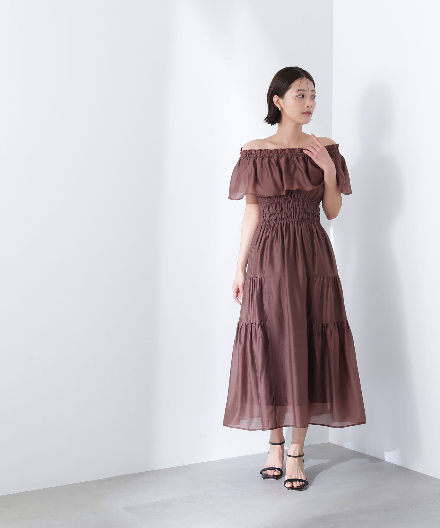  「シアーオフショルワンピース」|ワンピース|