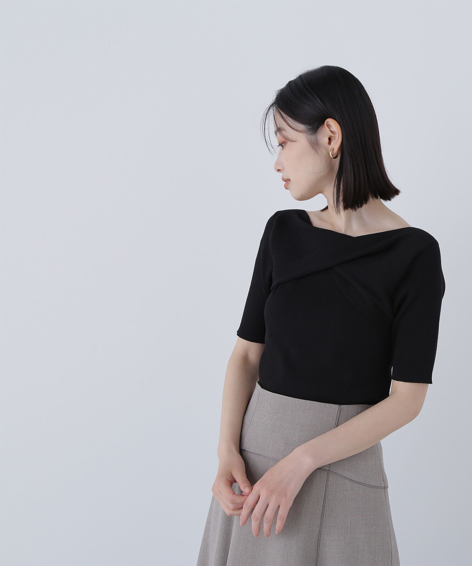  「ツイストドレープニット」|ニット・セーター|