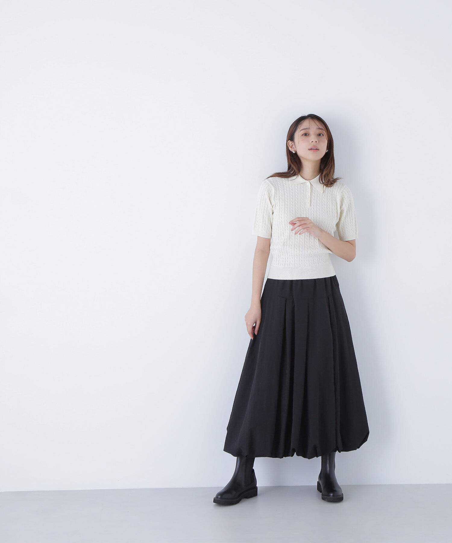  「ケーブルポロニット」|ニット・セーター|