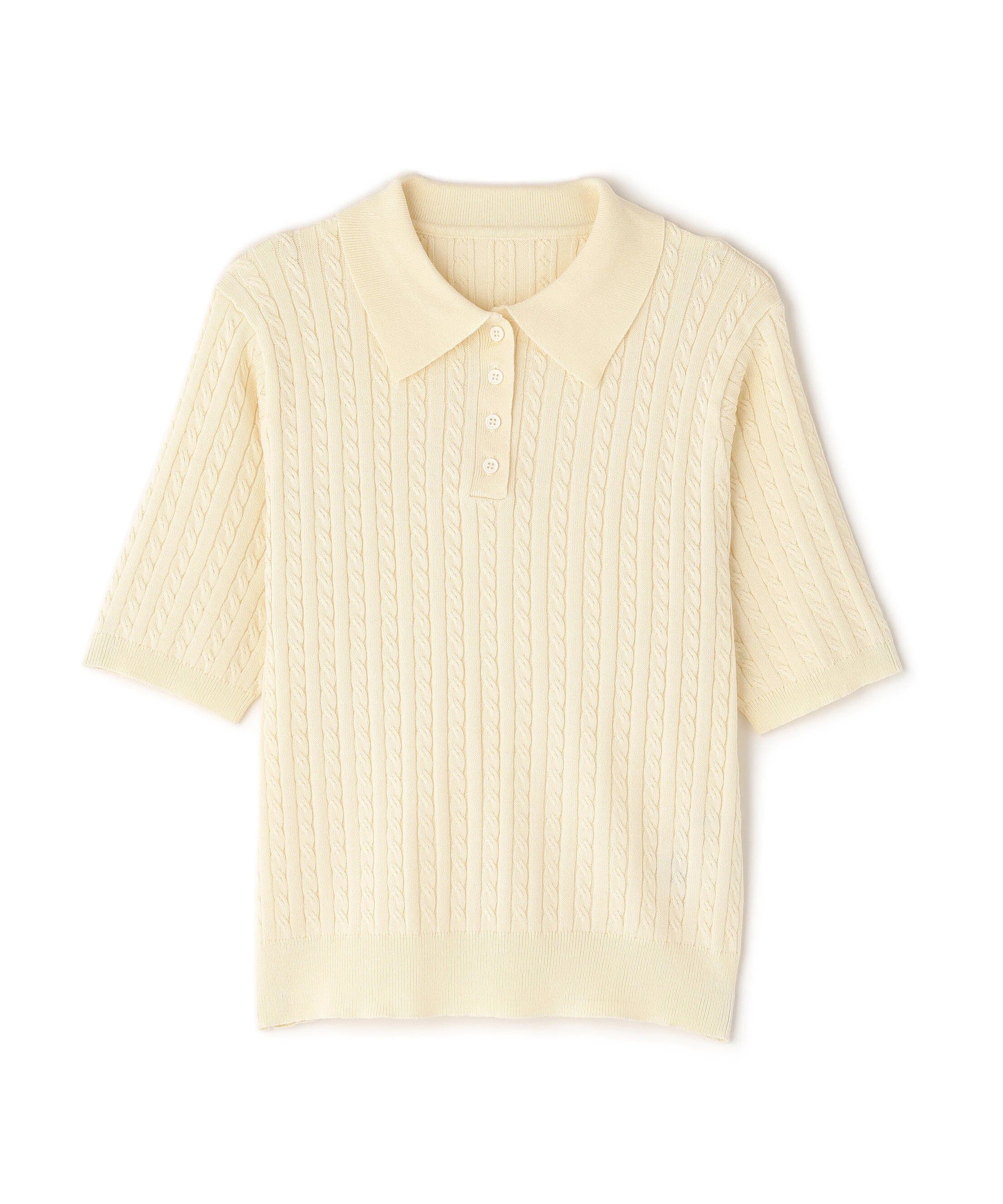  「ケーブルポロニット」|ニット・セーター|