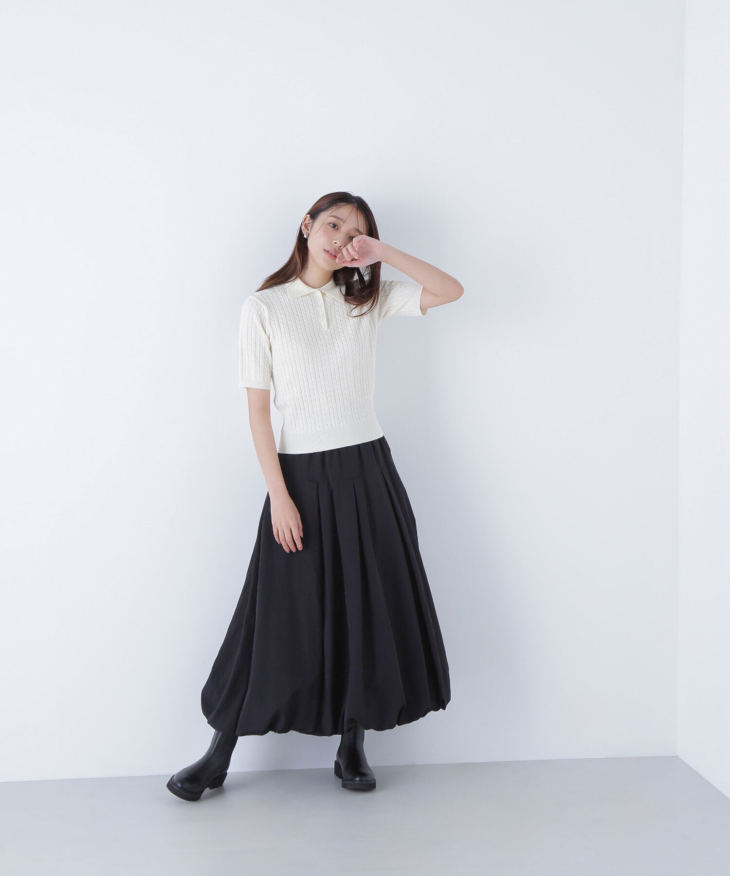  「ケーブルポロニット」|ニット・セーター|