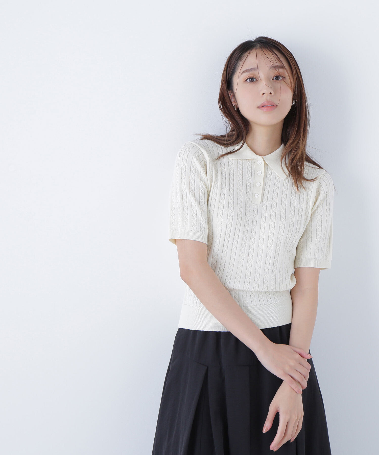  「ケーブルポロニット」|ニット・セーター|