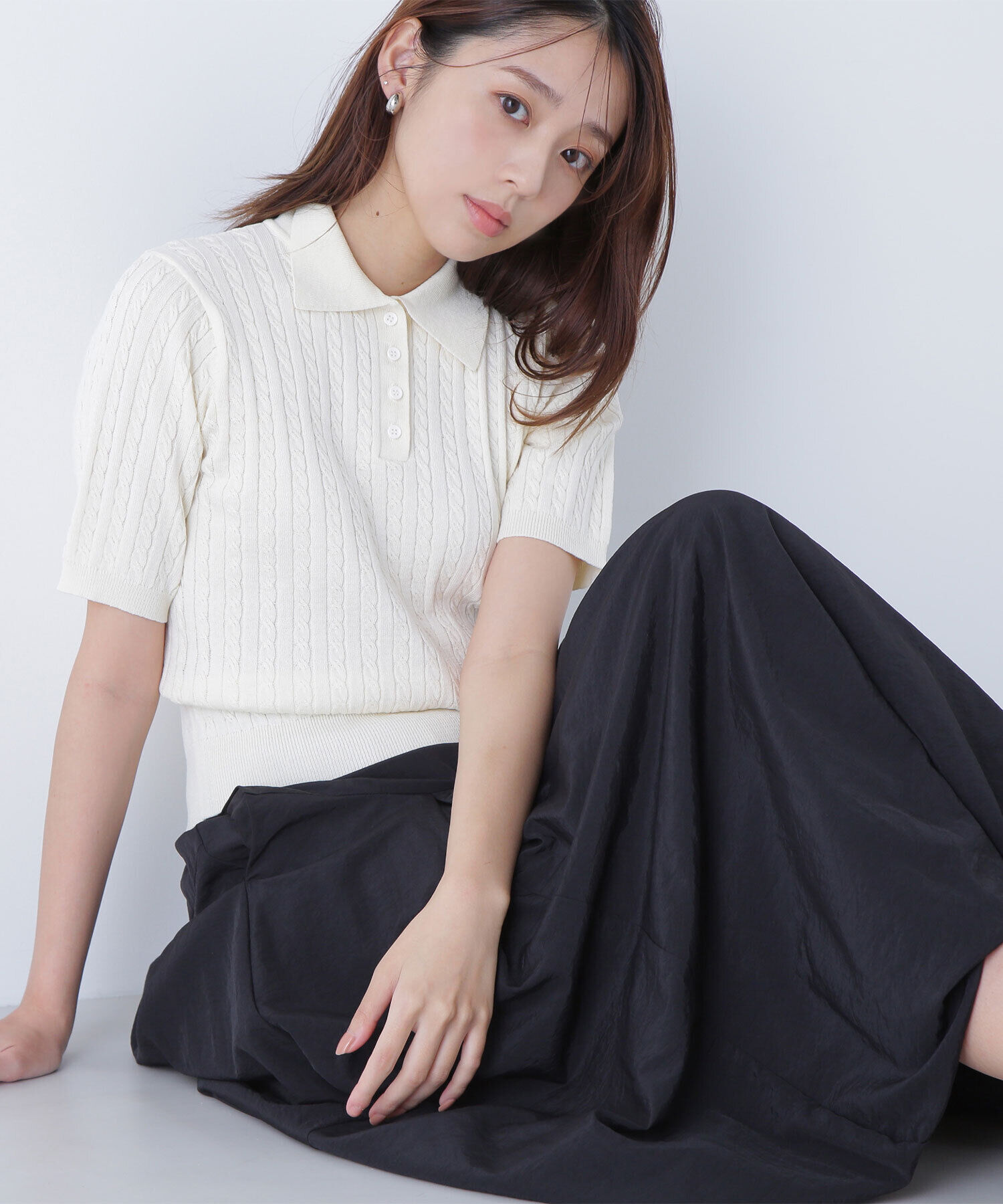  「ケーブルポロニット」|ニット・セーター|