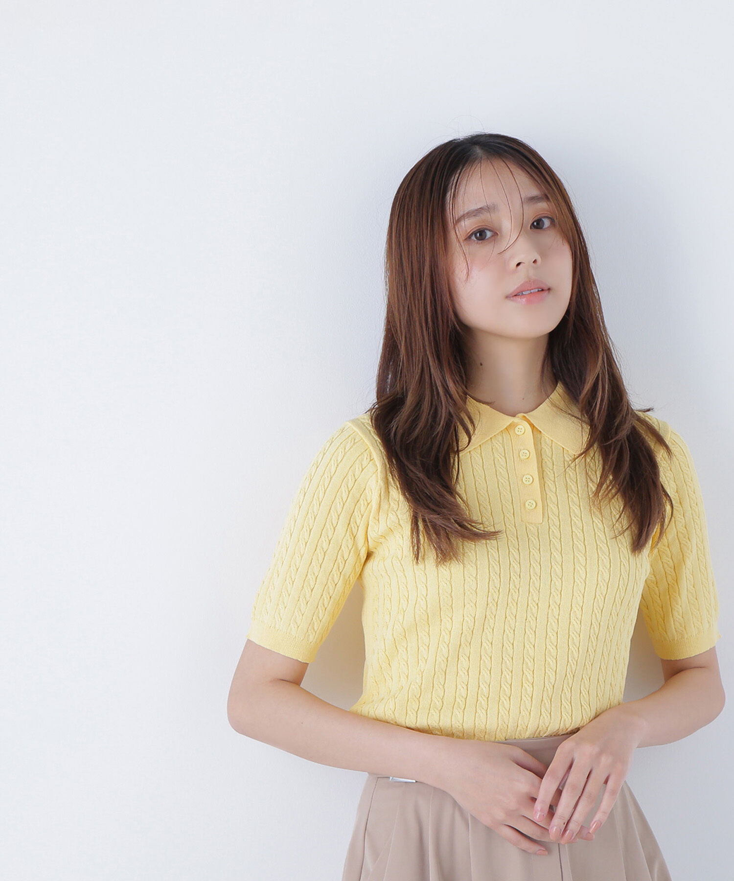  「ケーブルポロニット」|ニット・セーター|