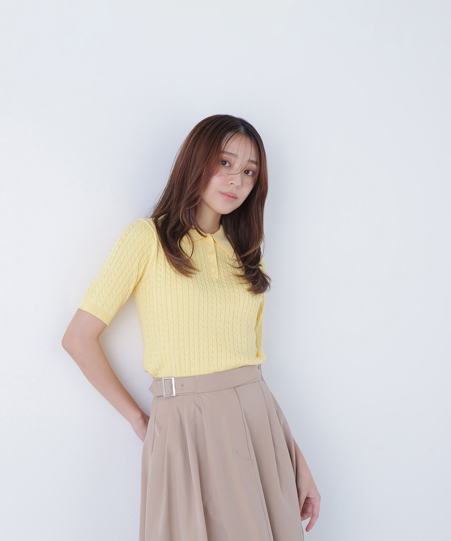  「ケーブルポロニット」|ニット・セーター|