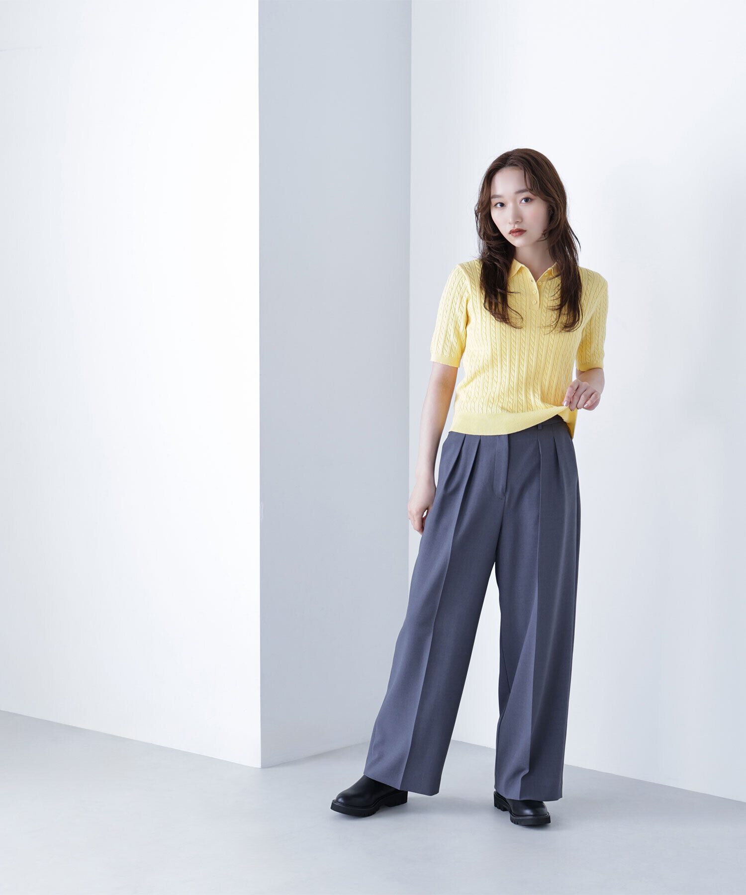  「ケーブルポロニット」|ニット・セーター|