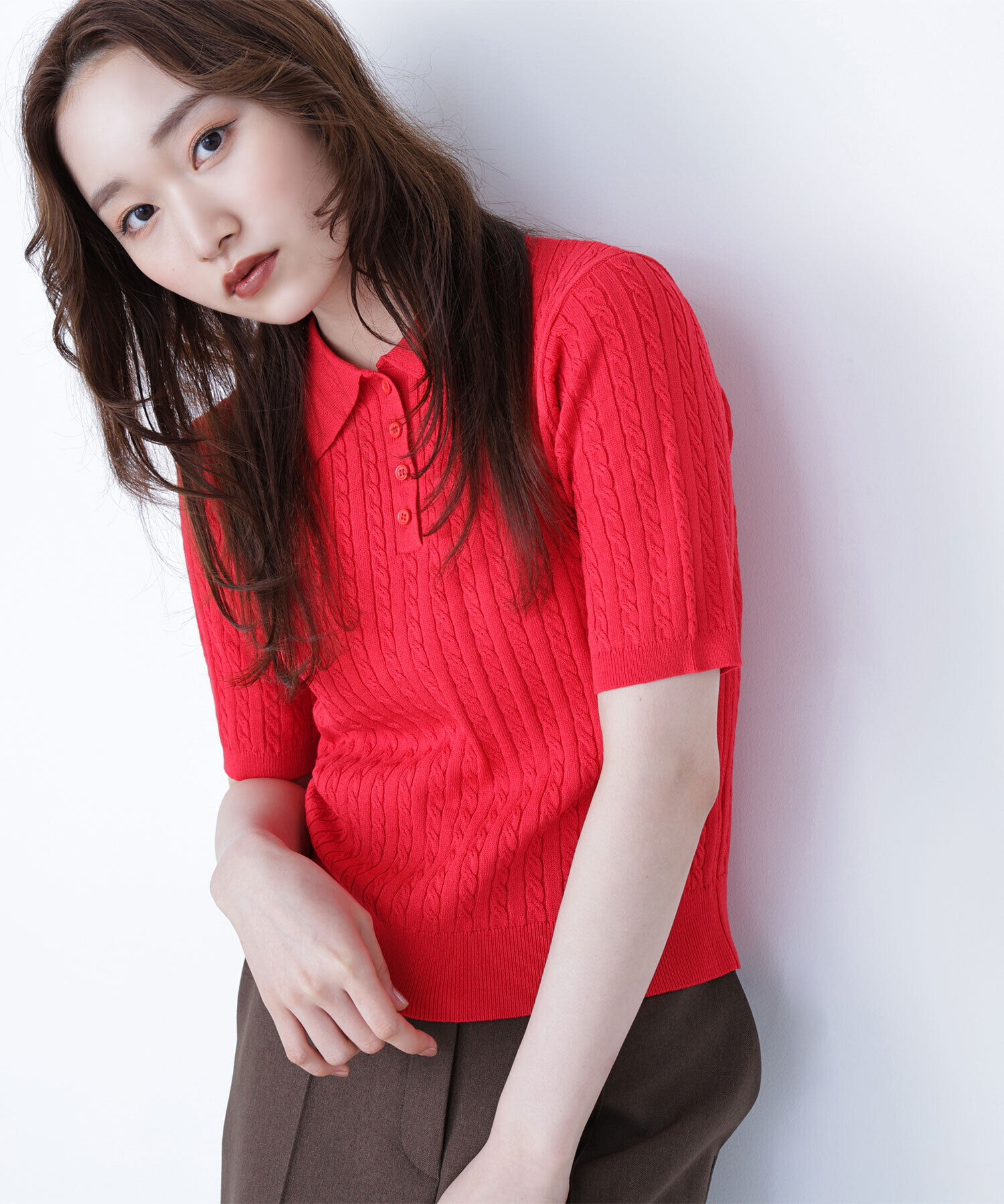  「ケーブルポロニット」|ニット・セーター|