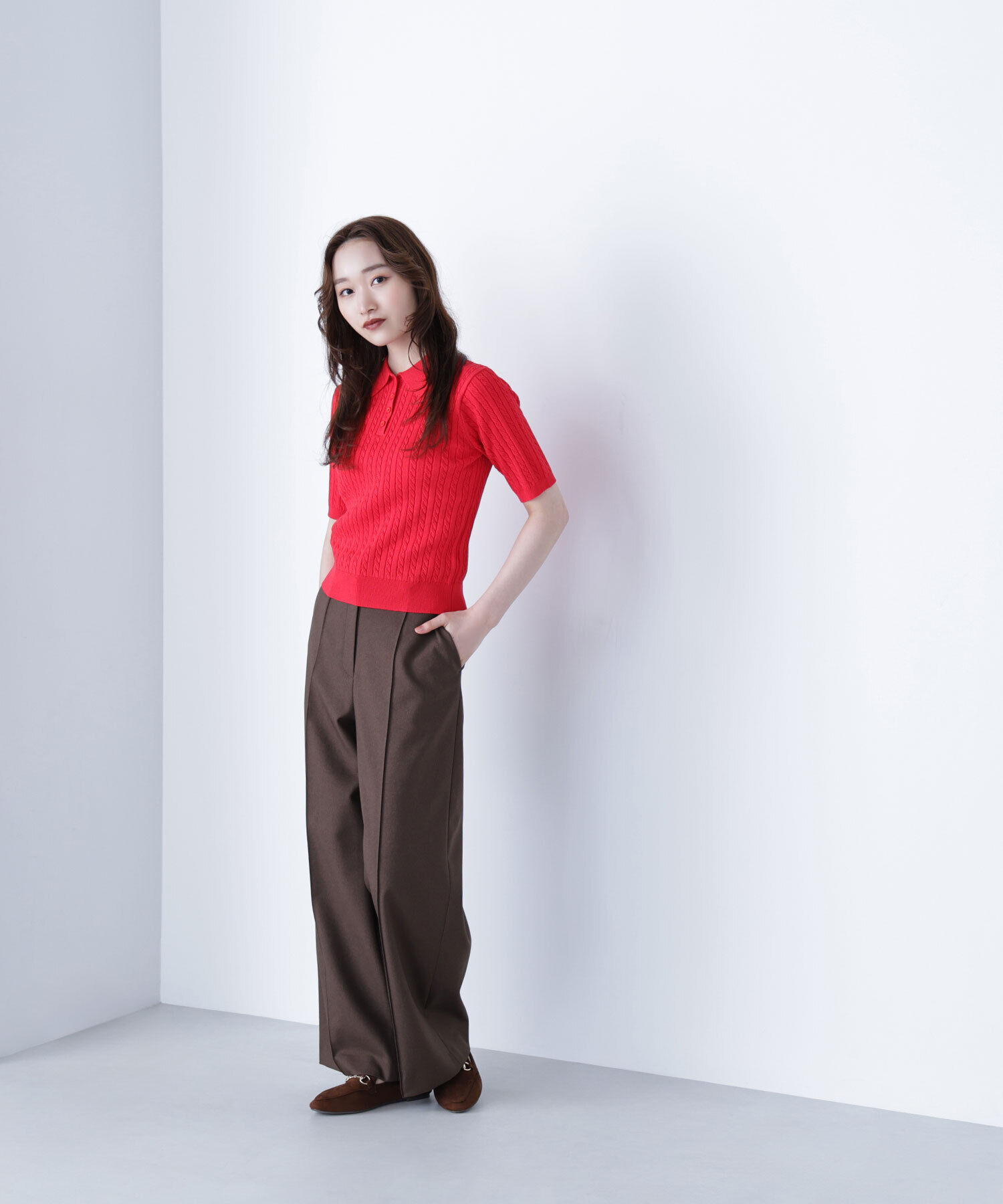  「ケーブルポロニット」|ニット・セーター|